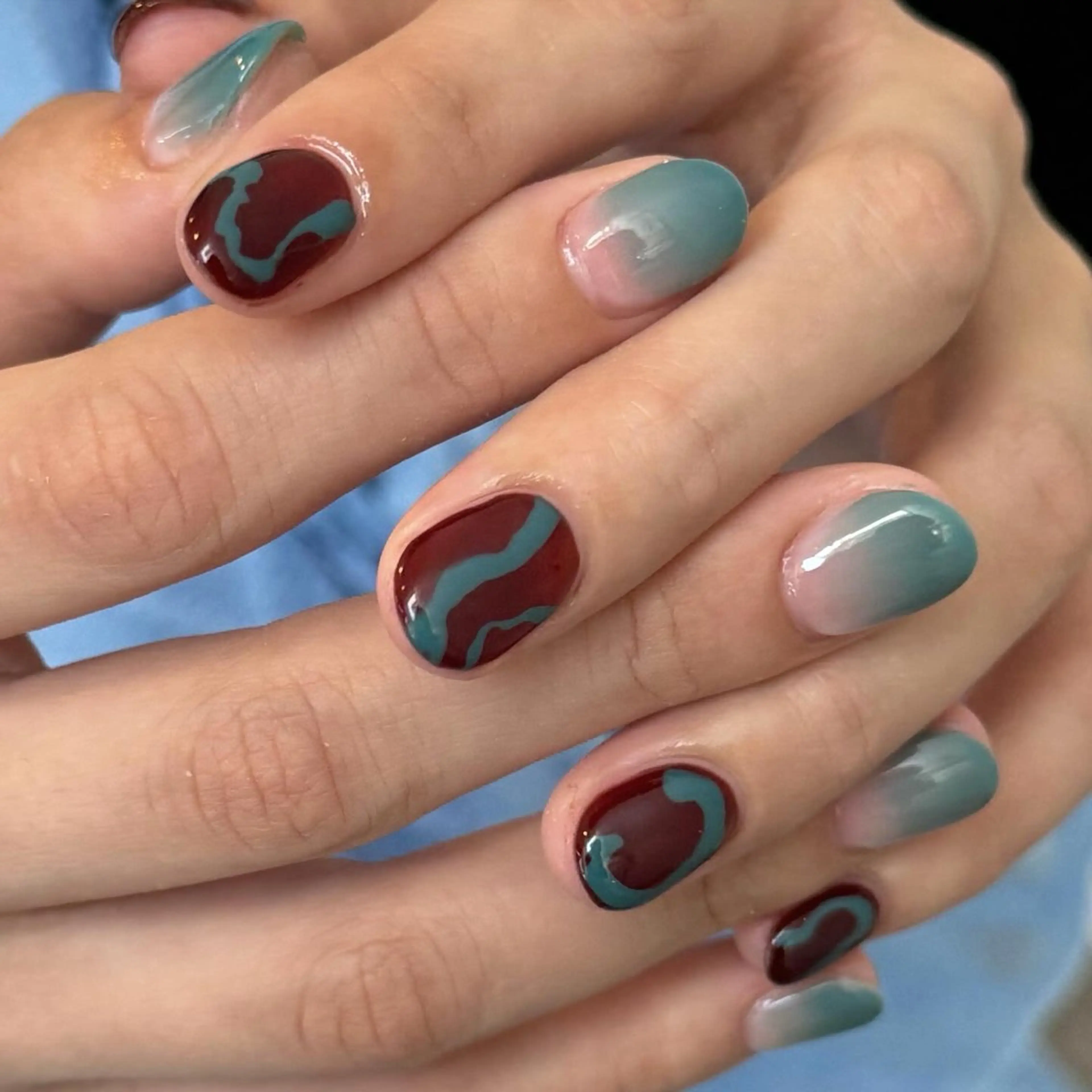 ネイル フレンチネイル 韓国ネイル マグネットネイル メンズネイル ニュアンスネイル ハンドネイル GRANDE大須 Cecil💜のネイルデザイン