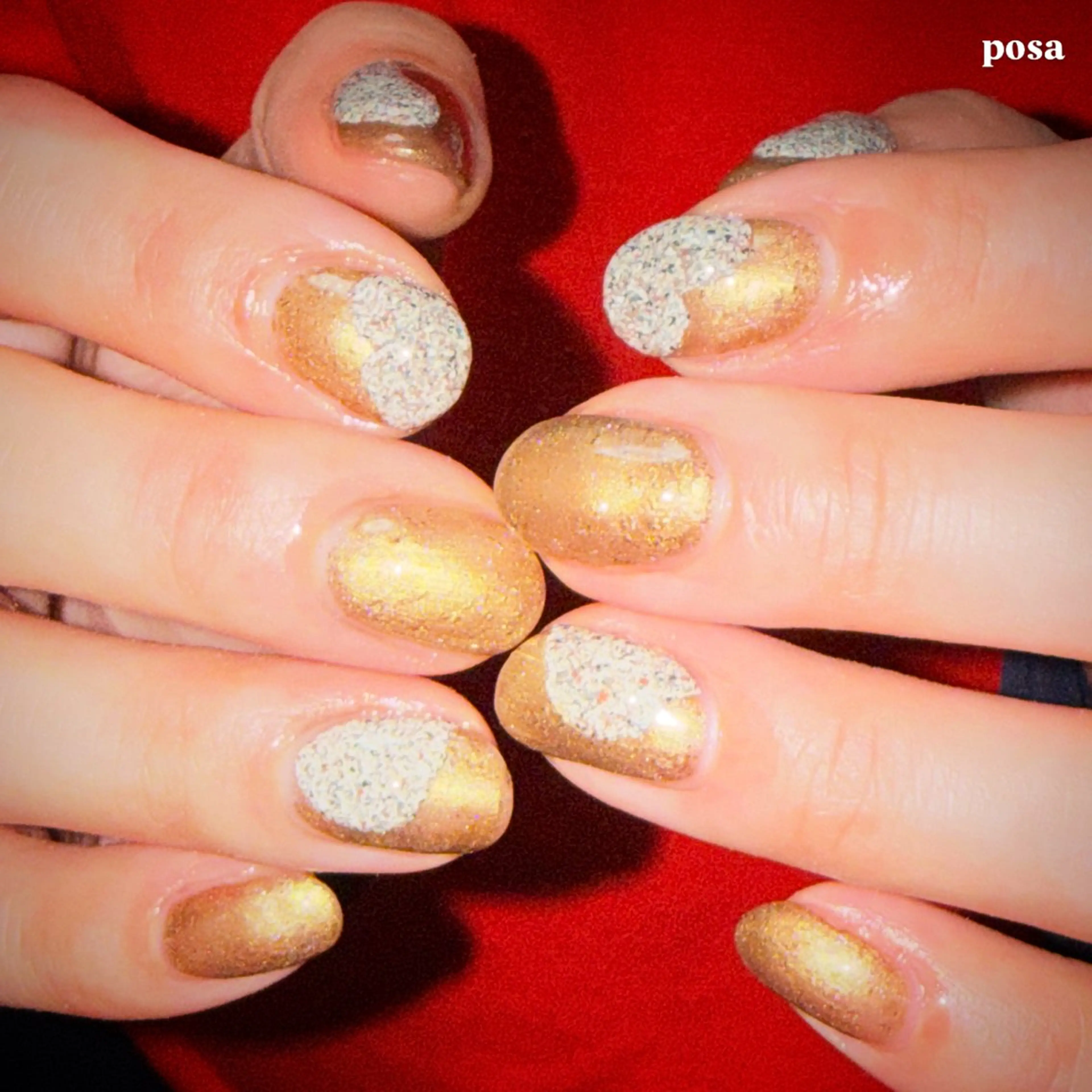 ネイル ゴールド シンプルネイル ハンドネイル posa nail モエミのネイルデザイン