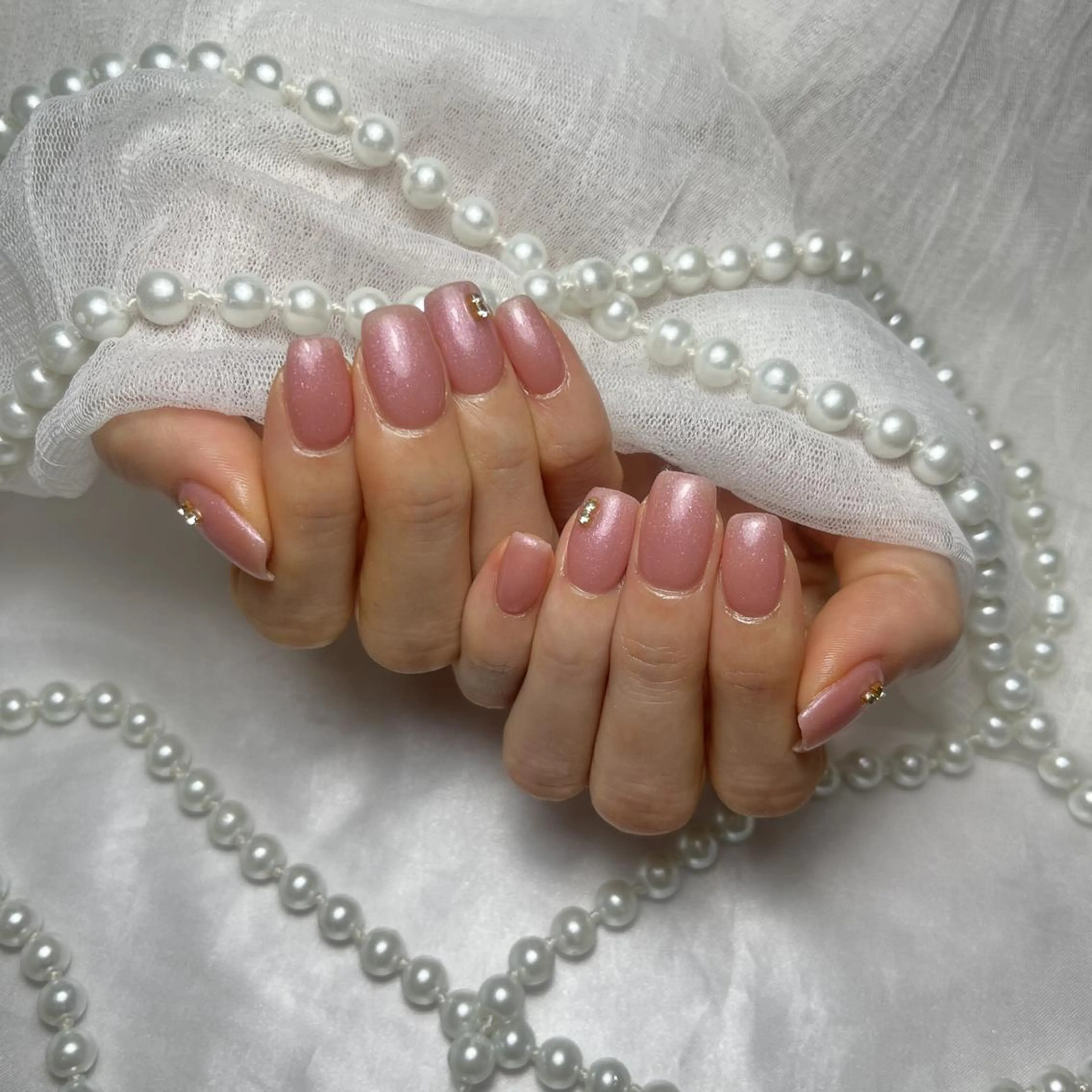 ネイル アートネイル フラッシュネイル フレンチネイル ジェルネイル ガラスフレンチ M2 BEAUTY サロンのネイルデザイン