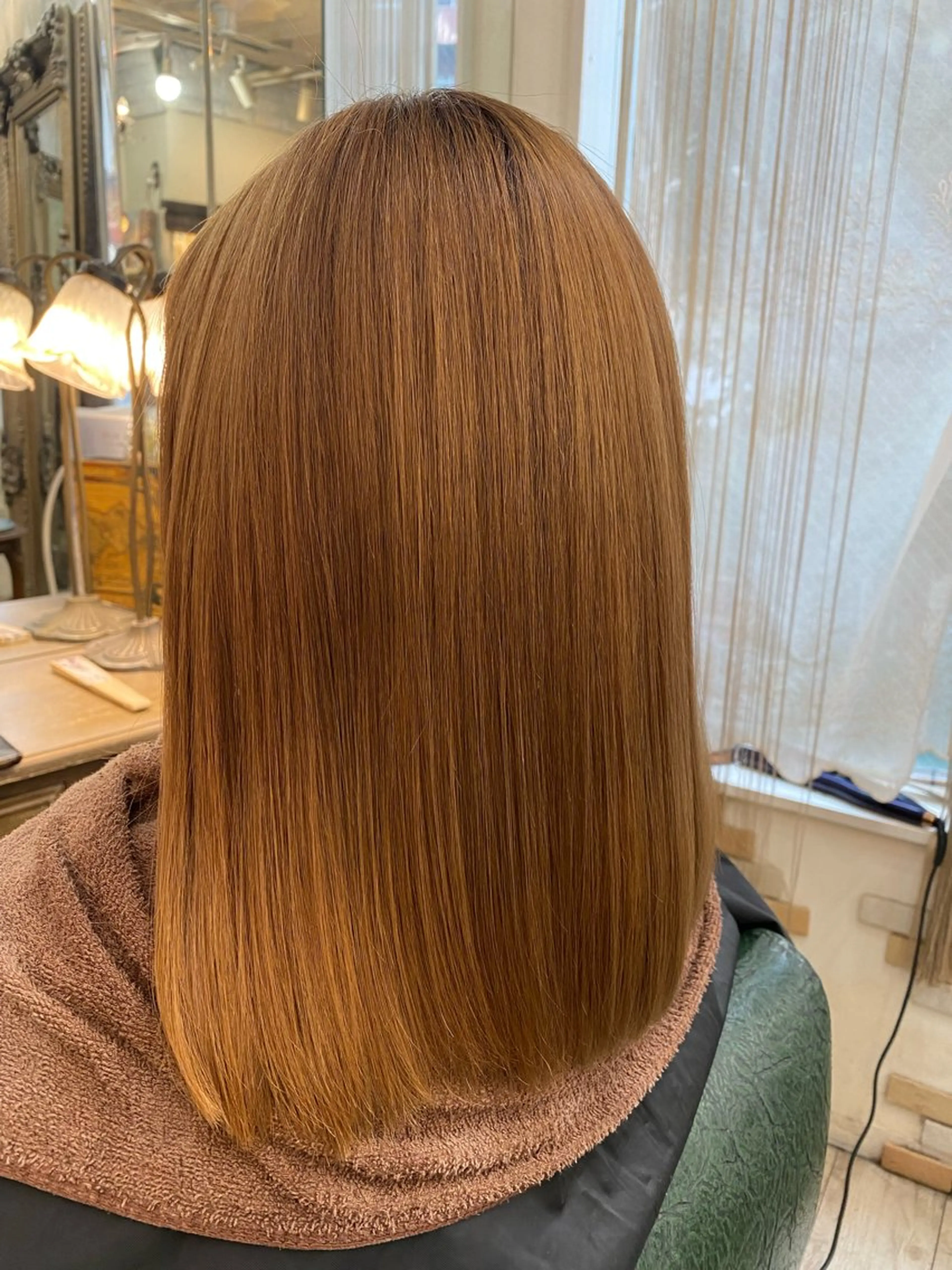 ミディアム 縮毛矯正 新宿御苑/艶髪カラー 髪質改善/山口のヘアスタイル