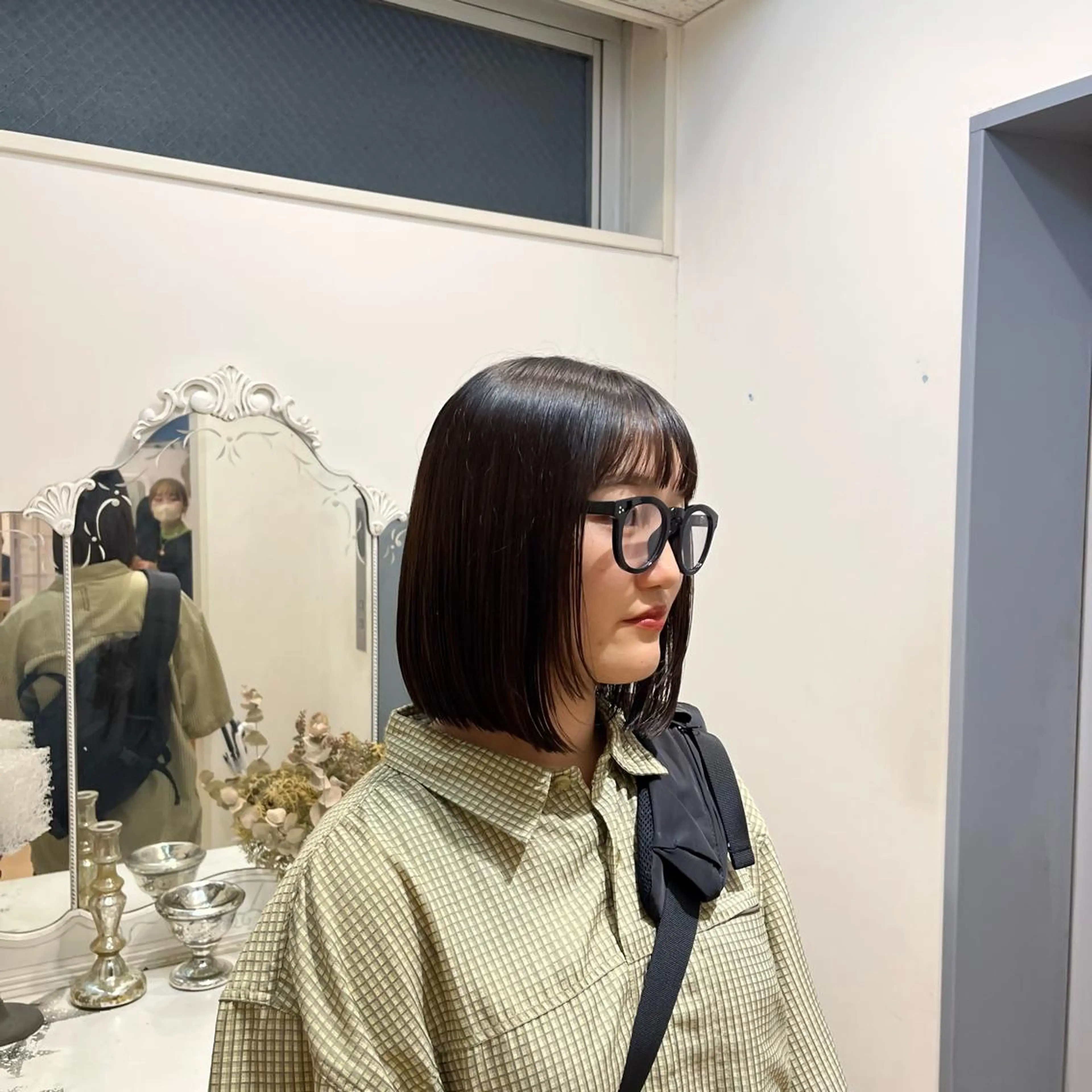 ショート ボブ 顔周りカット LUNA🌙韓国ヘア 🌙レイヤーカットのヘアスタイル