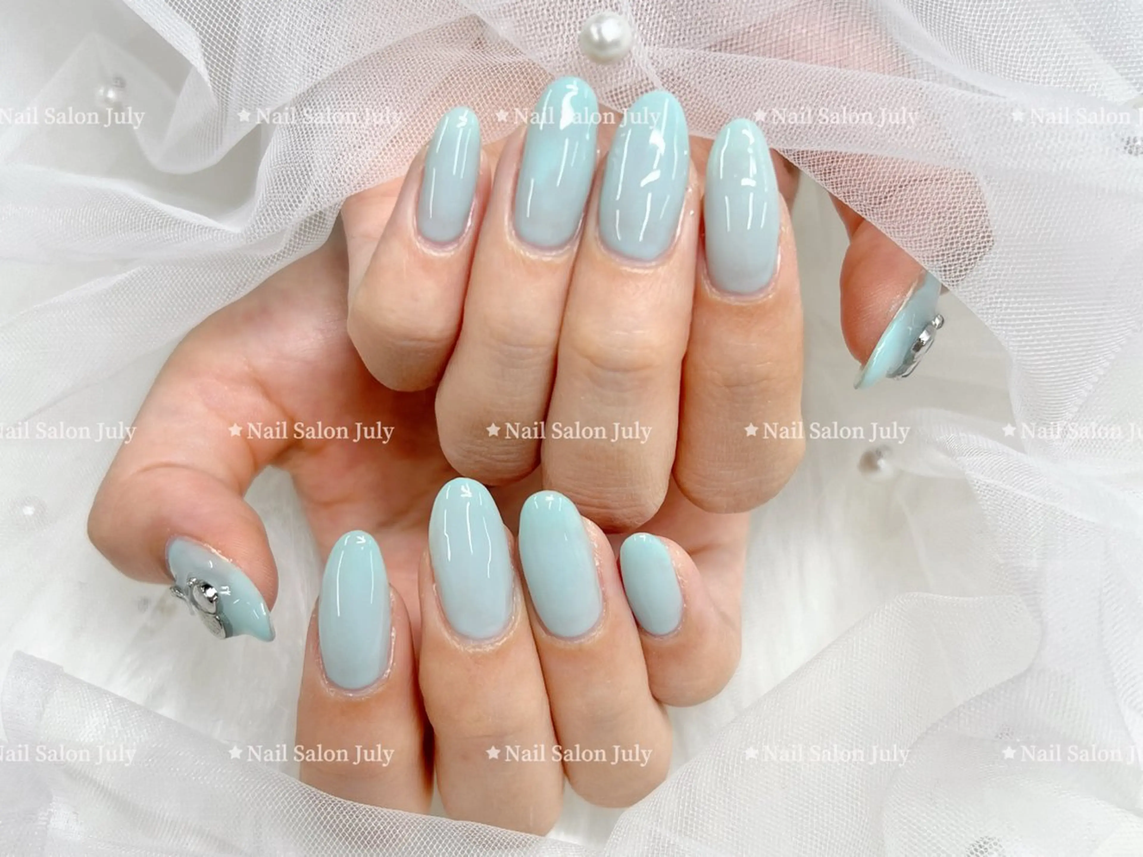 ネイル アートネイル オーロラネイル ジェルネイル ガーリー キラキラネイル July モモのネイルデザイン