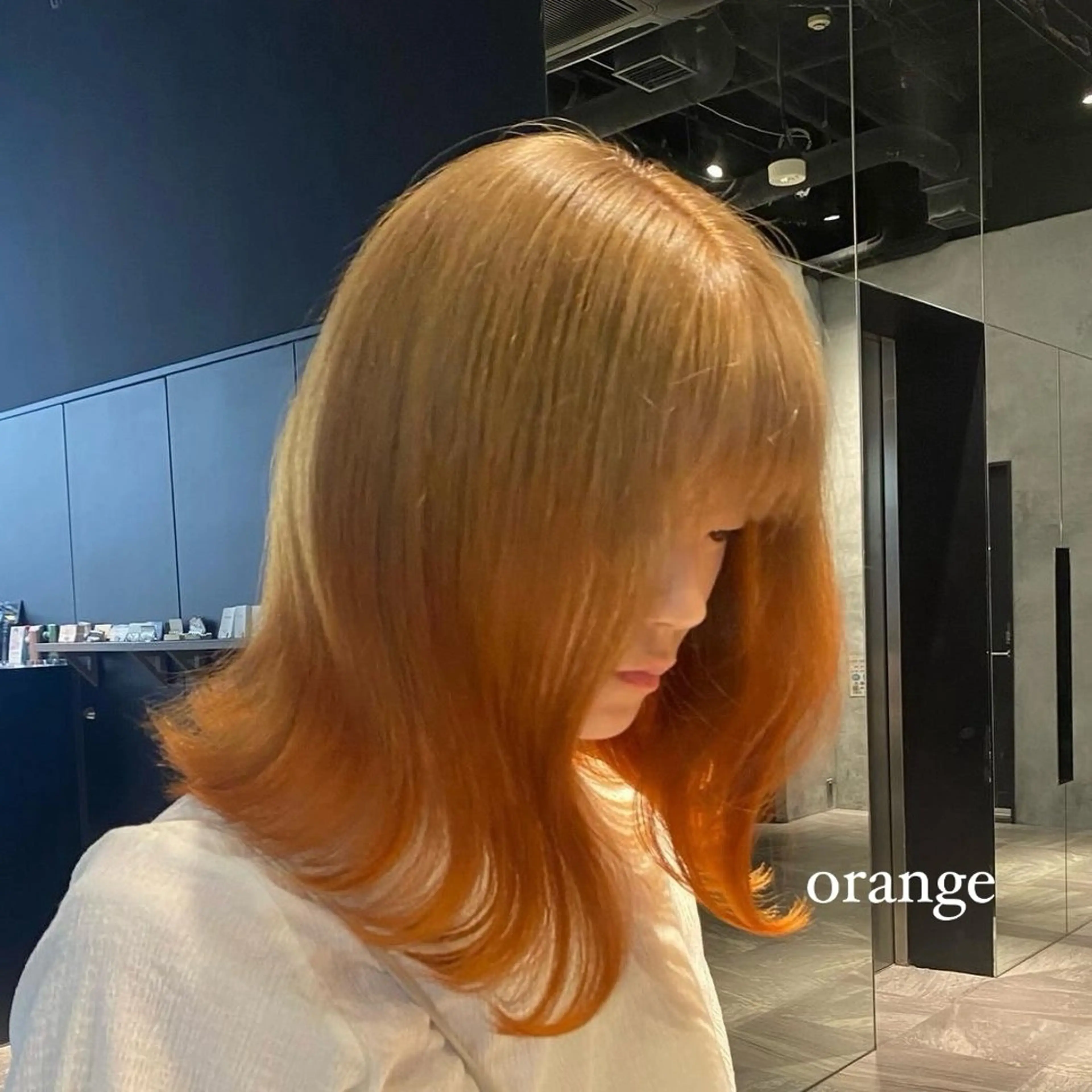 ミディアム カラー レイヤー/ボブ/透明 感カラー/佐藤奈由のヘアスタイル