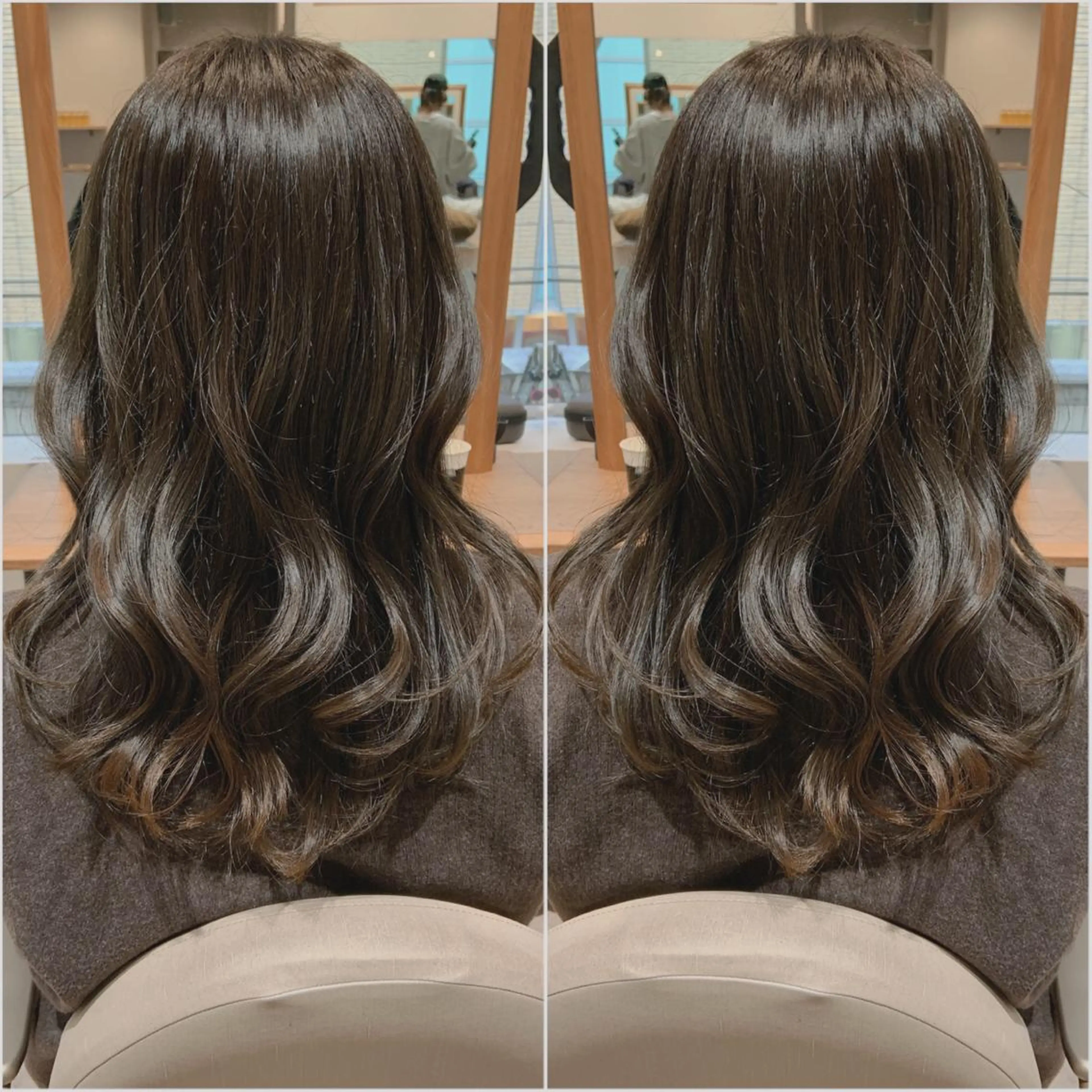 セミロング カラー ヘアアレンジ グレージュ カーキグレージュ カット ヘアカラー トリートメント rita atelier 【リタ】所属・韓国hair🦋 Nanaのヘアスタイル