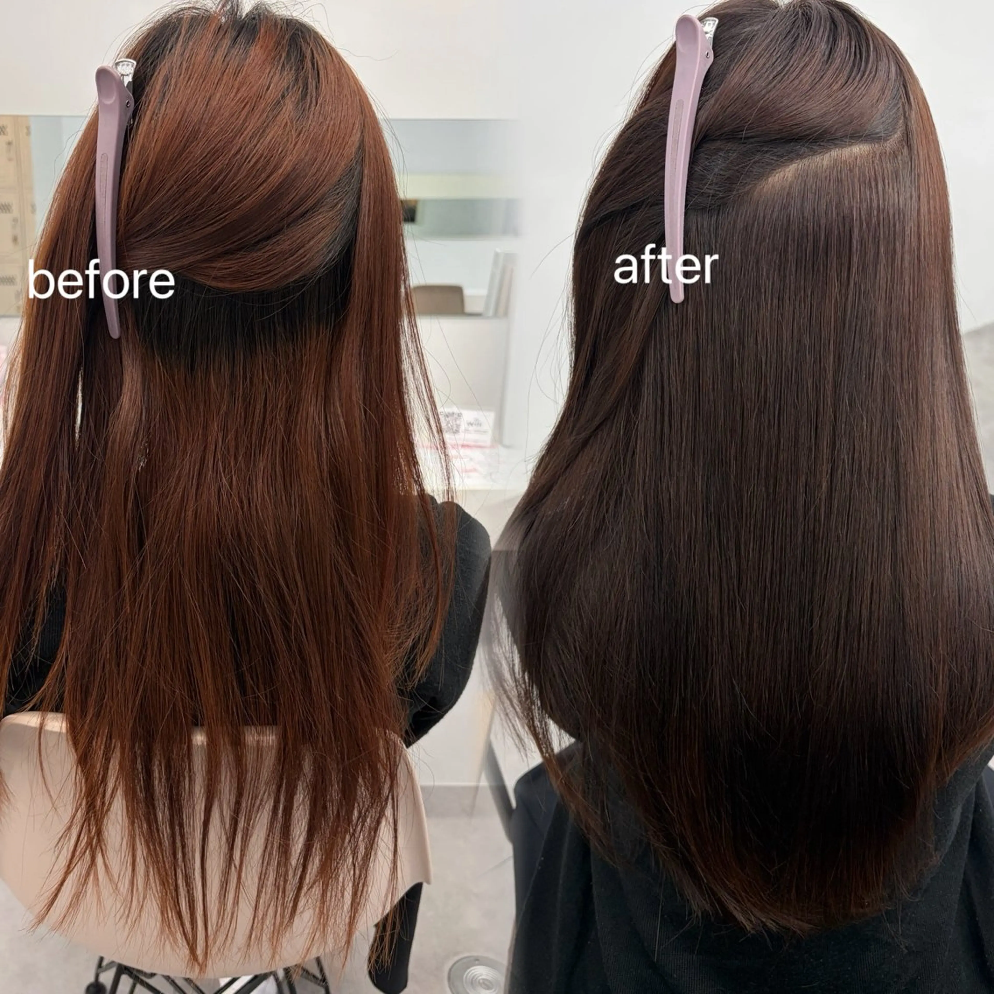 ロング ヘアカラー 縮毛矯正 🎀miyu🎀 カラー/縮毛矯正のヘアスタイル