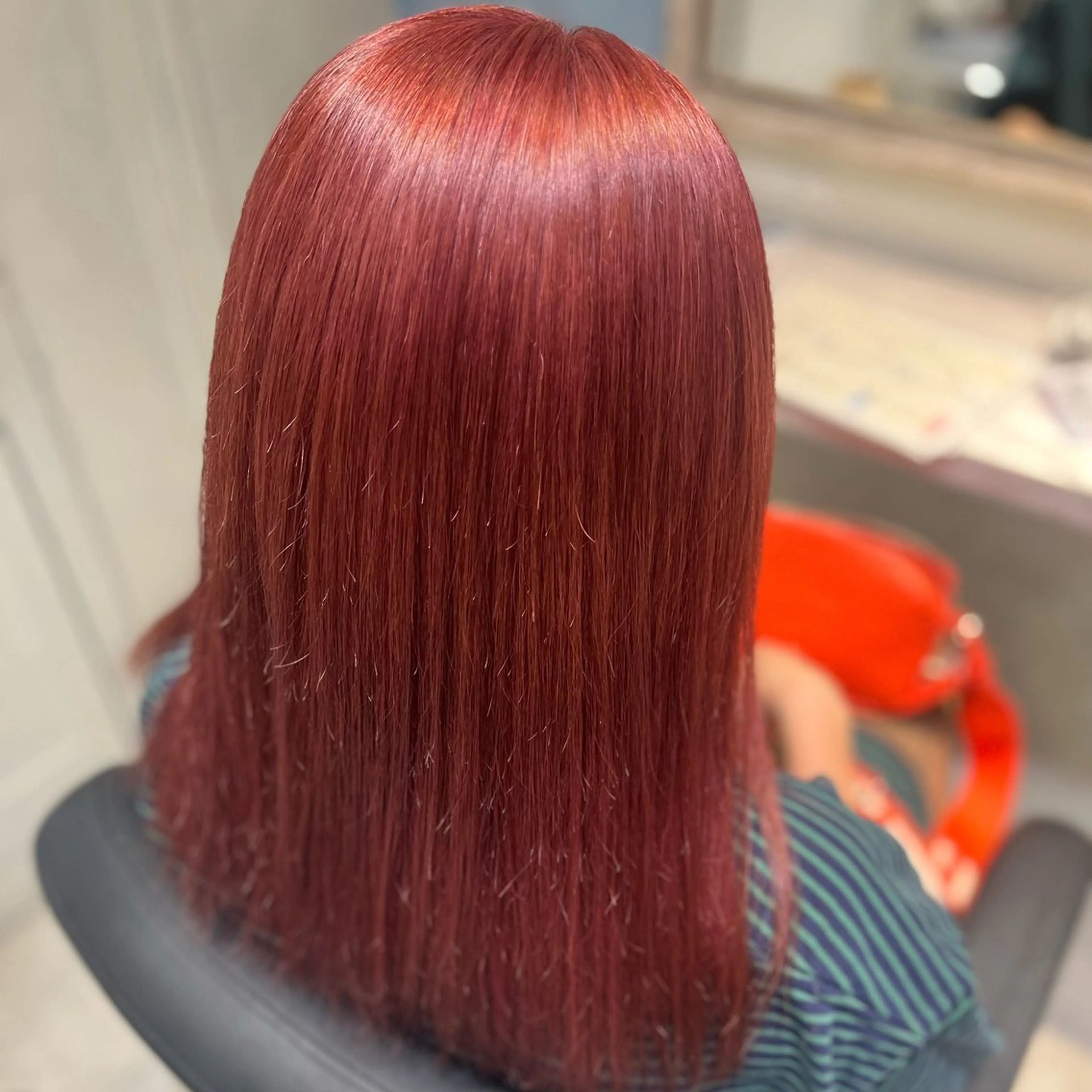 ロング カラー ブリーチ ハイトーンカラー ピンクカラー レッドカラー 💖ブリーチ/暖色 𝐘𝐮𝐢💖のヘアスタイル