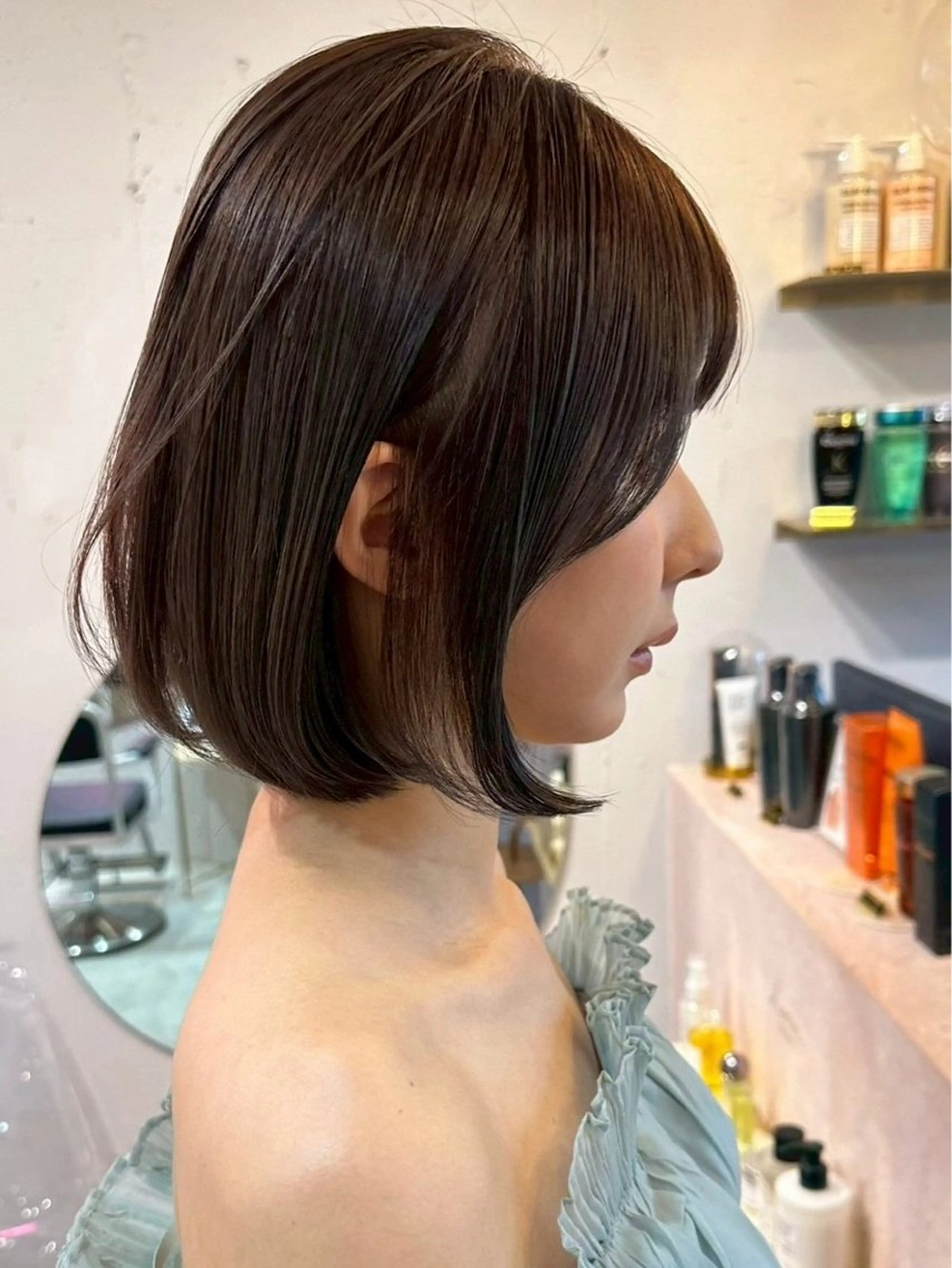 ミディアム ボブ カット ヘアカラー トリートメント レイヤー/艶髪/ボブ /くびれ/伊藤　勇司のヘアスタイル