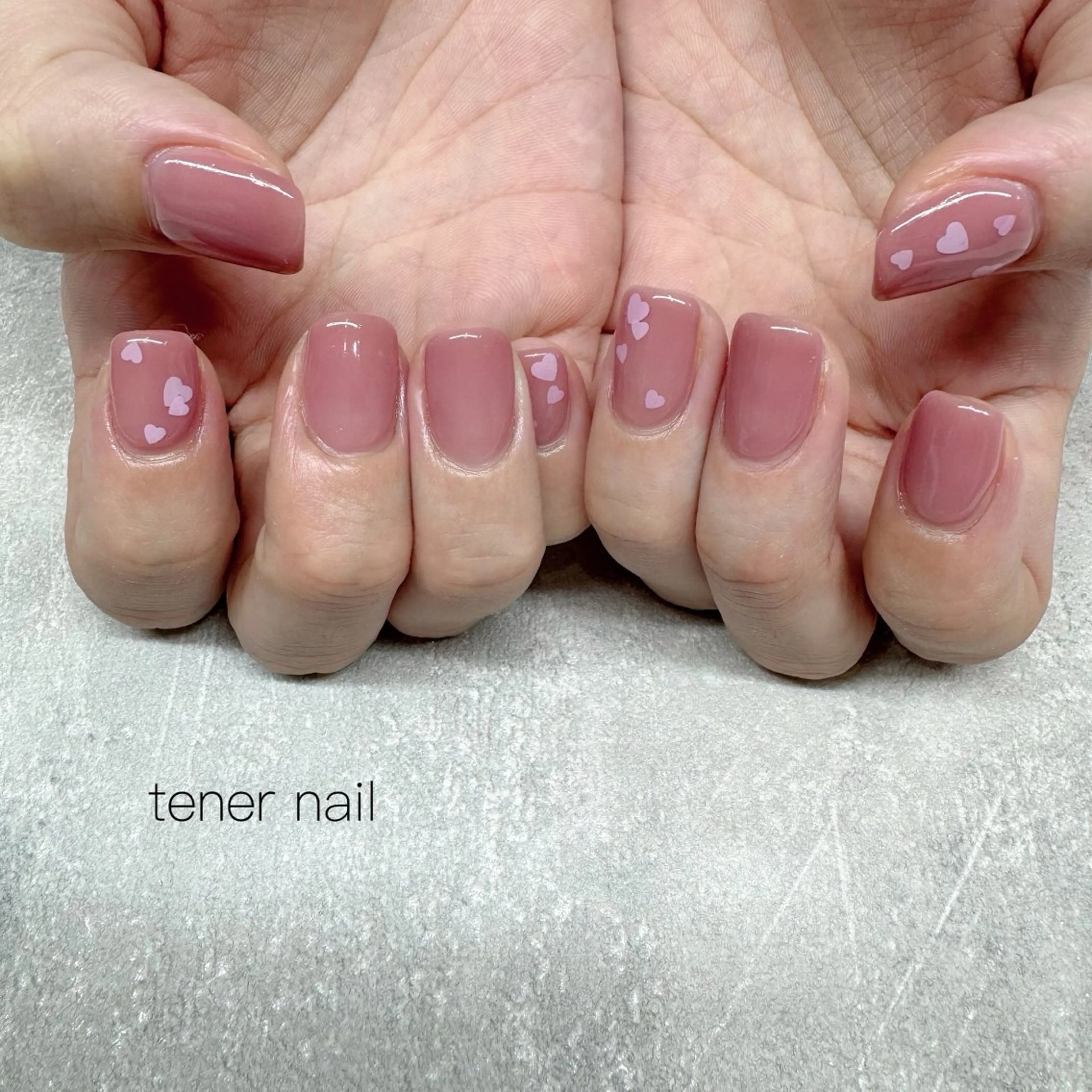 ネイル ハート ホログラムネイル ピンク ハンドネイル テネルネイル tener nailのネイルデザイン