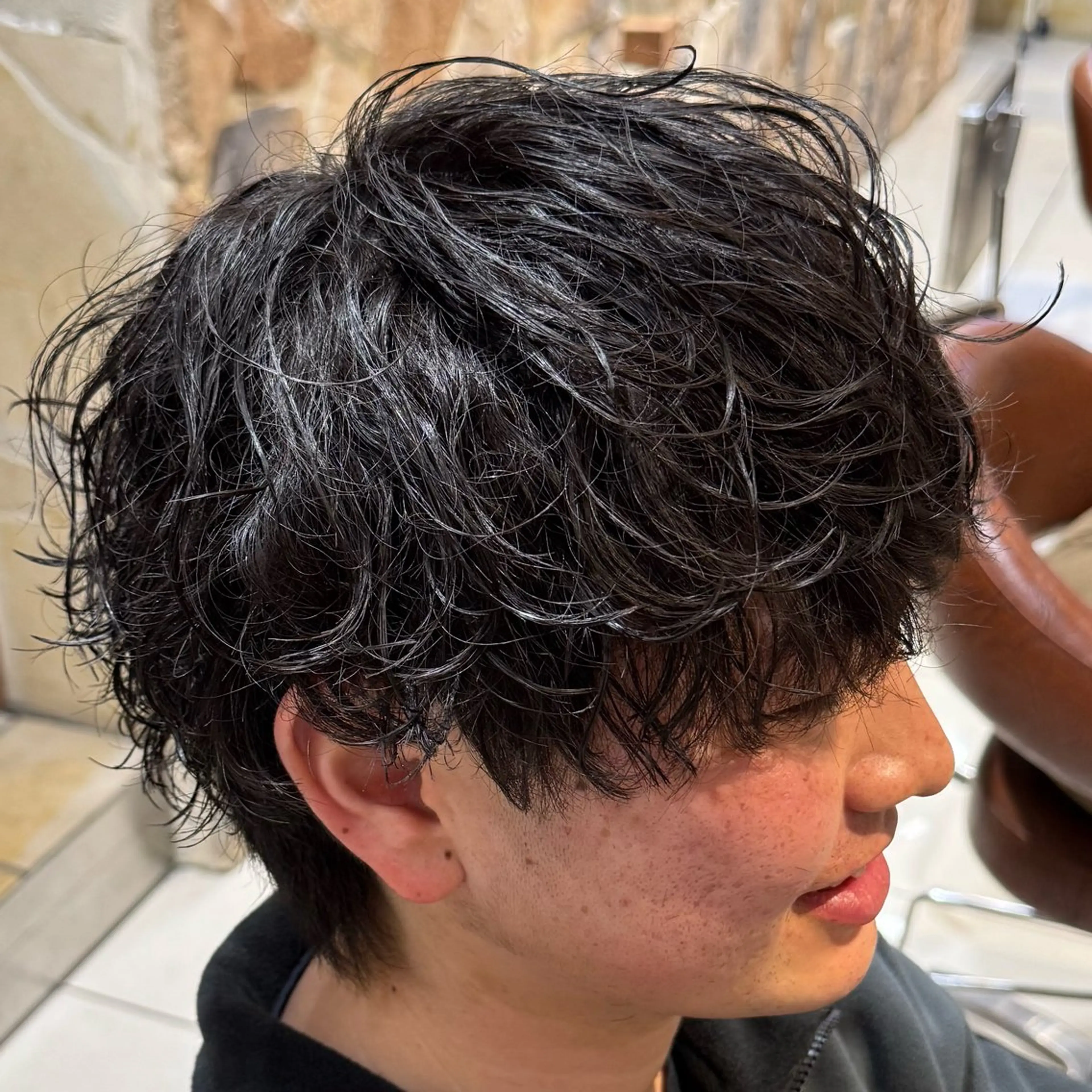 ショート カラー パーマ ヘアアレンジ メンズ カット パーマ 新宿のパーマ職人/ メンズパーマ/石見のヘアスタイル