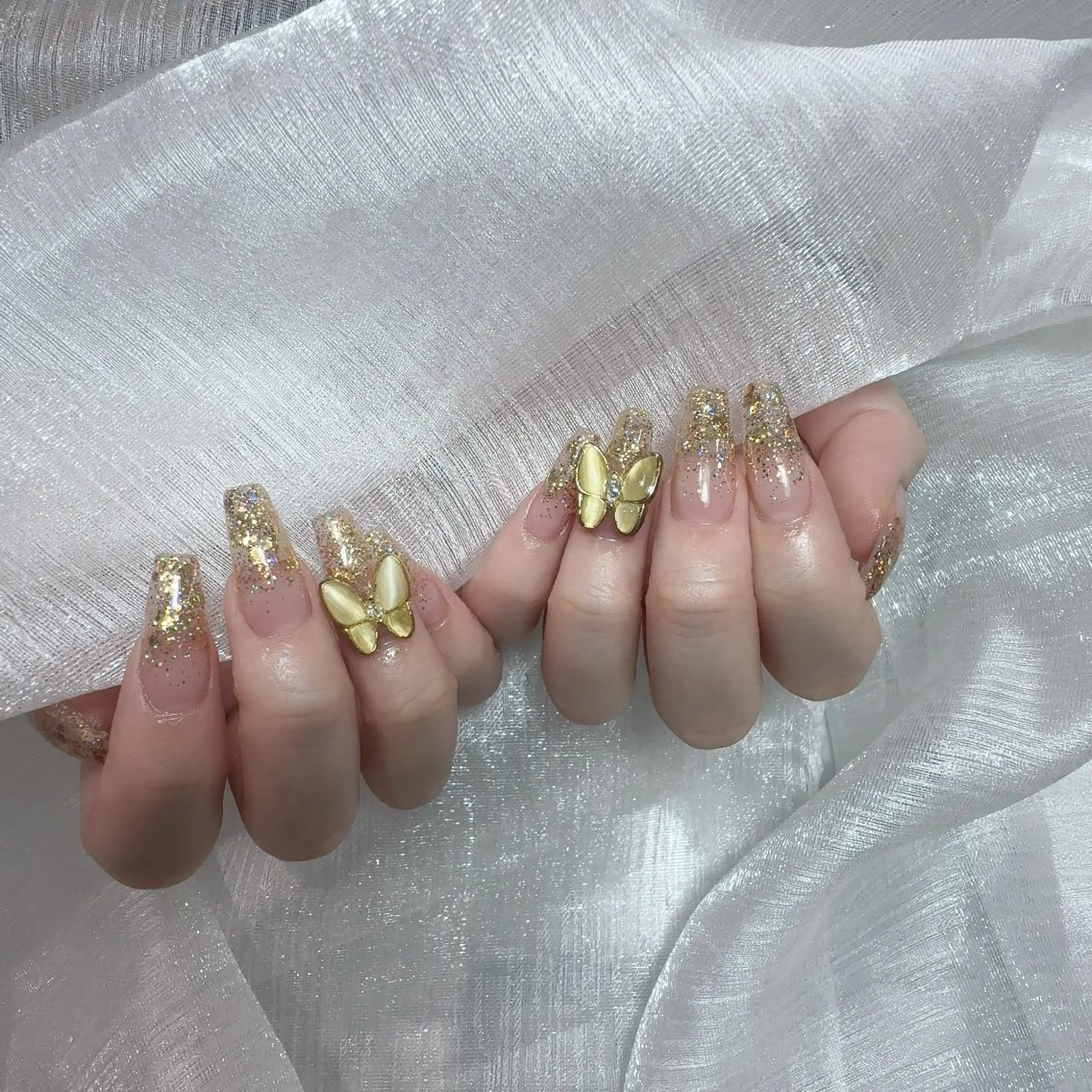 ネイル アートネイル フラッシュネイル フレンチネイル ジェルネイル ガラスフレンチ ハンドネイル You&Me Yukiのネイルデザイン