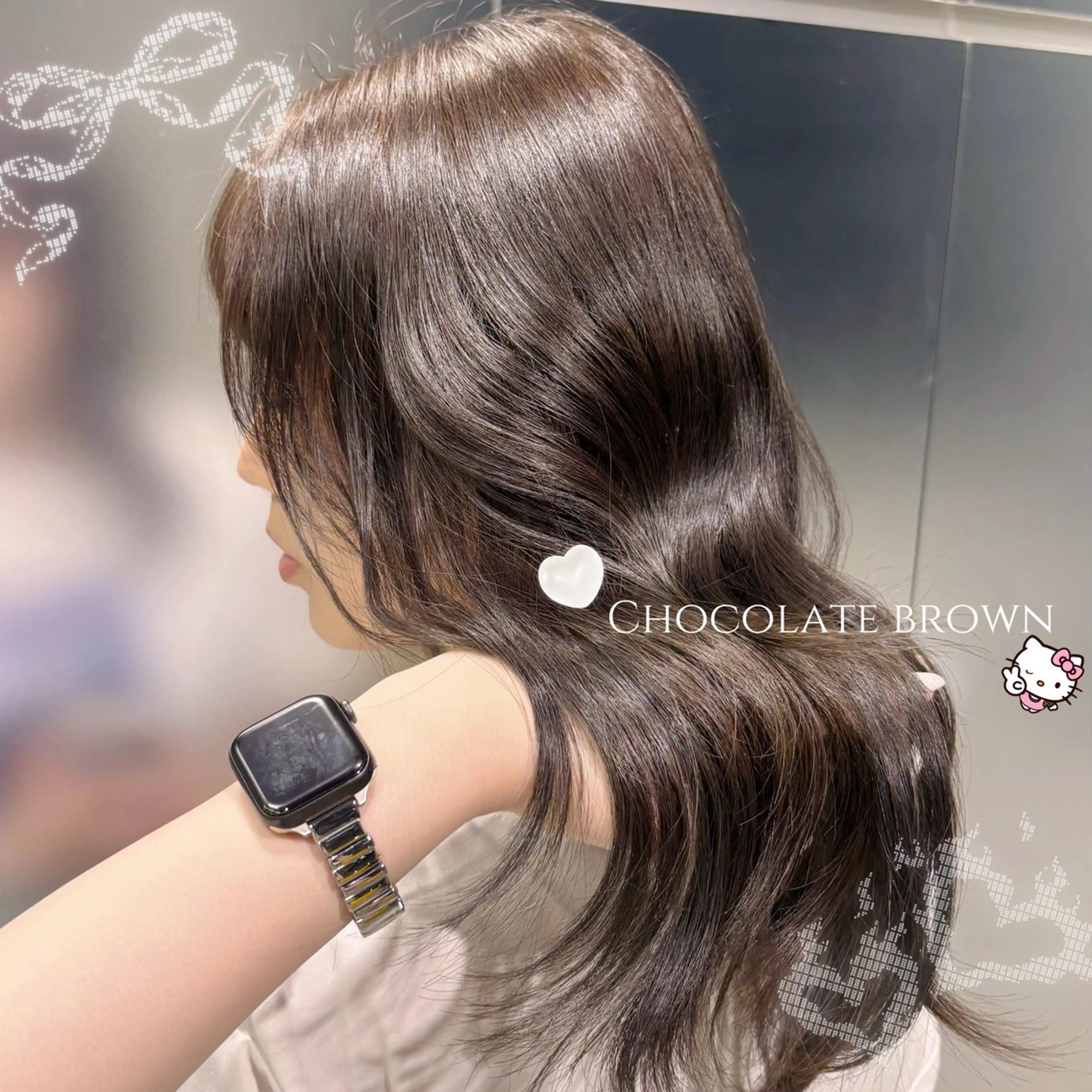 セミロング チョコレートブラウン 韓国風カラー 韓国風ヘア 🤍モテレディヘア 🤍Hitohaのヘアスタイル