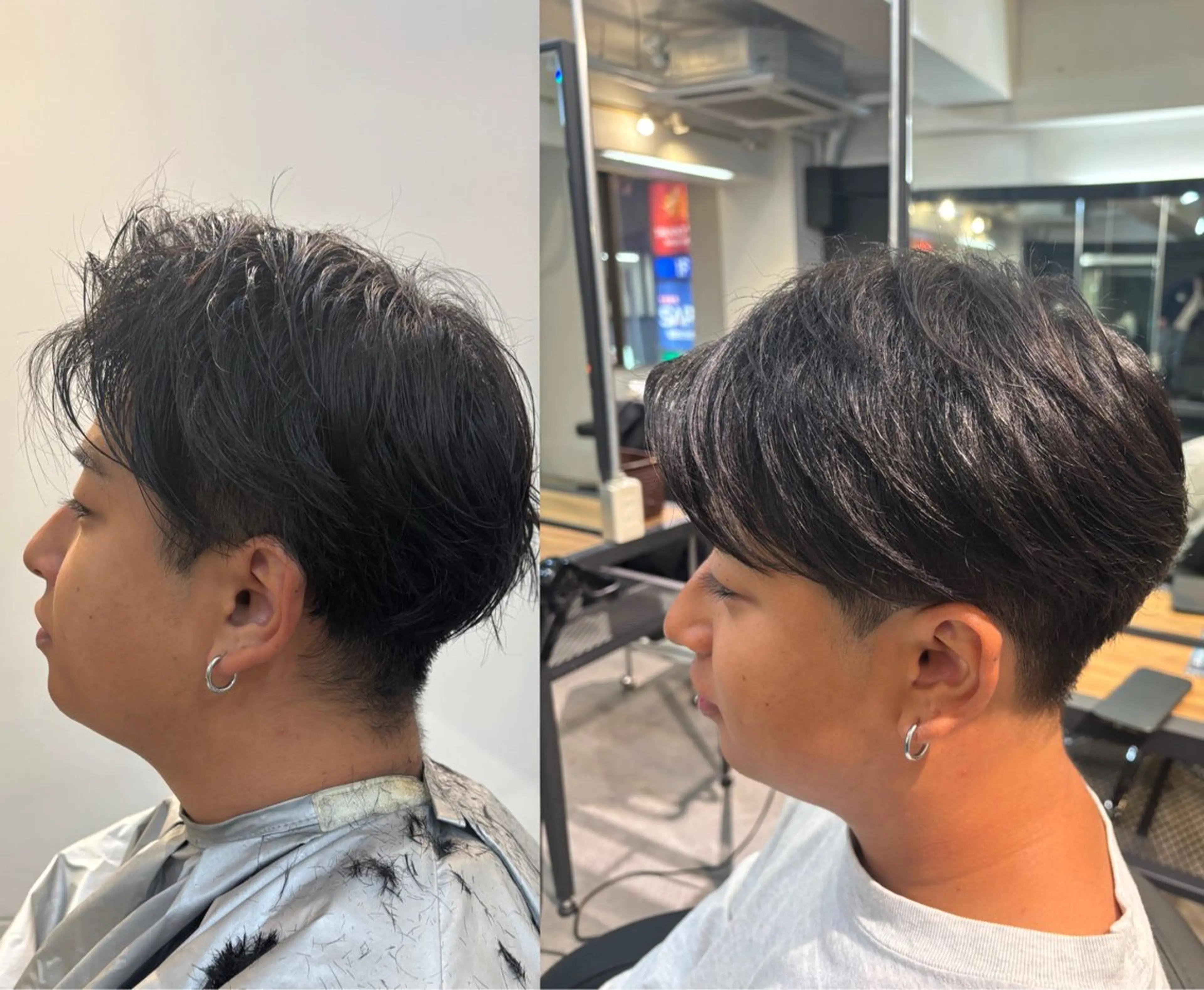 メンズ センターパート ツーブロック 刈り上げ EXCIA 西北メンズサロン✂️のヘアスタイル