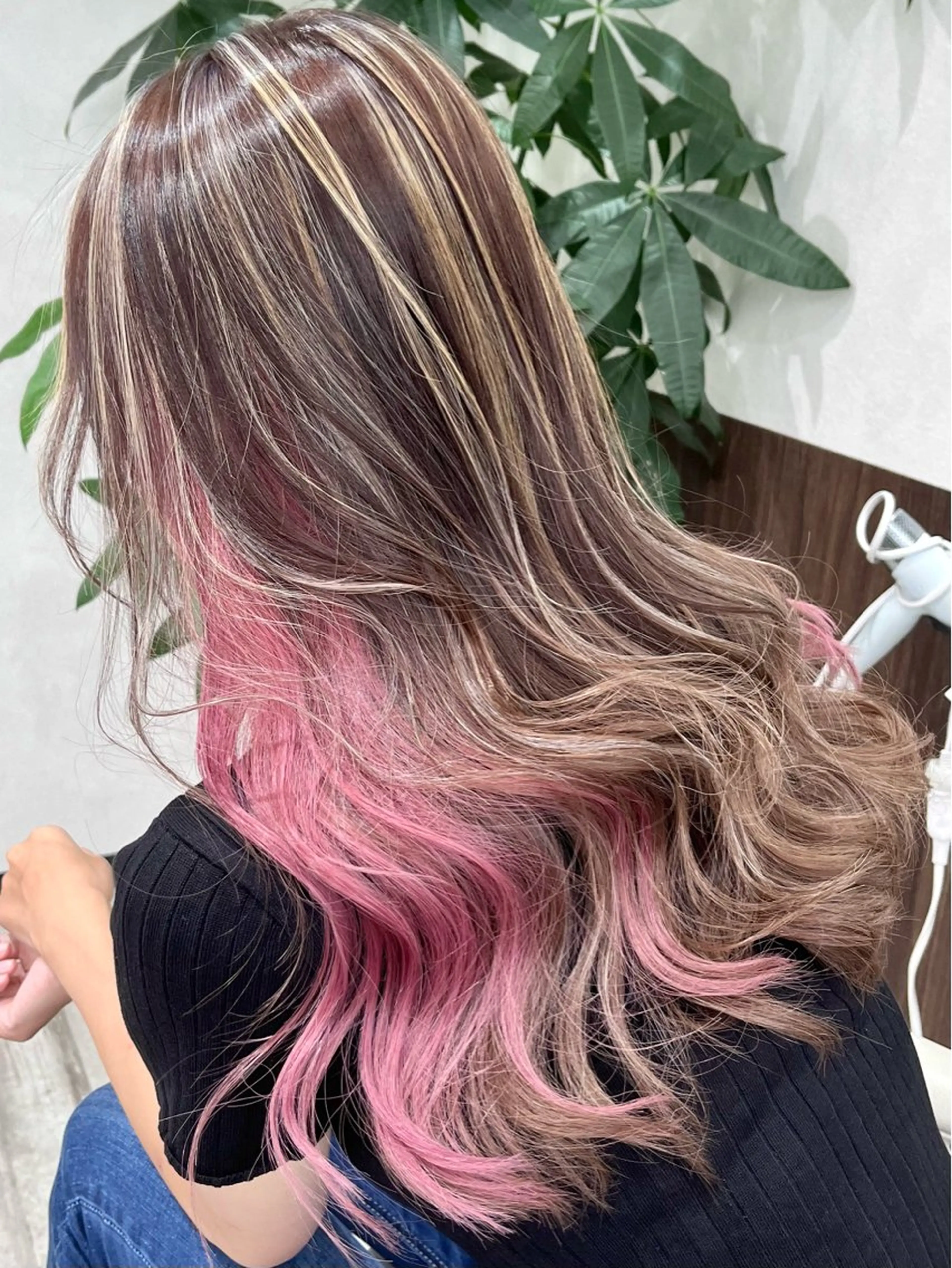 ロング カラー ヘアアレンジ ハイライトカラー ハイライト Belle hair Design青野大貴のヘアスタイル