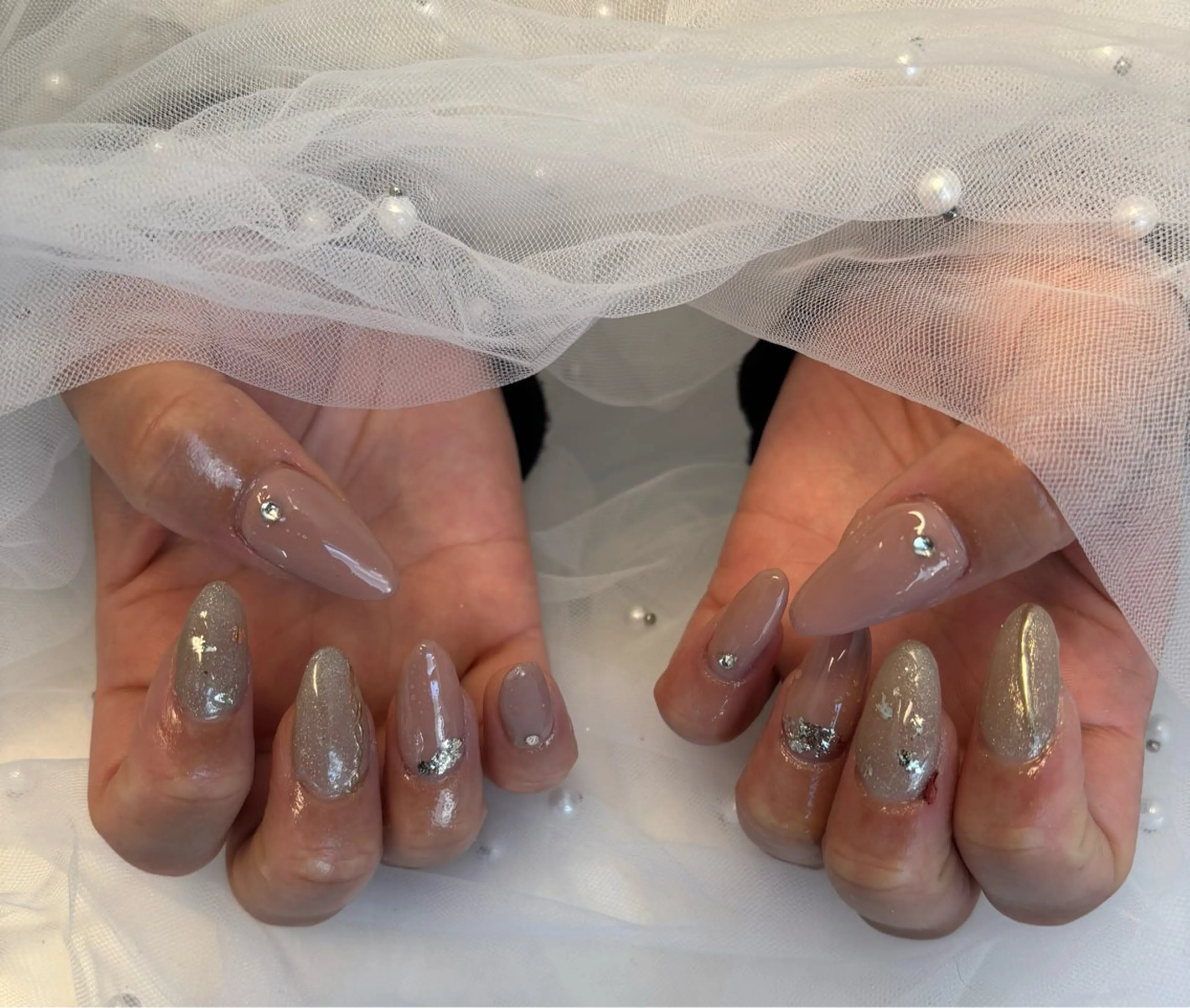 ネイル フラッシュネイル フットネイル フレンチネイル ジェルネイル ガラスフレンチ Nail salon Natulalのネイルデザイン