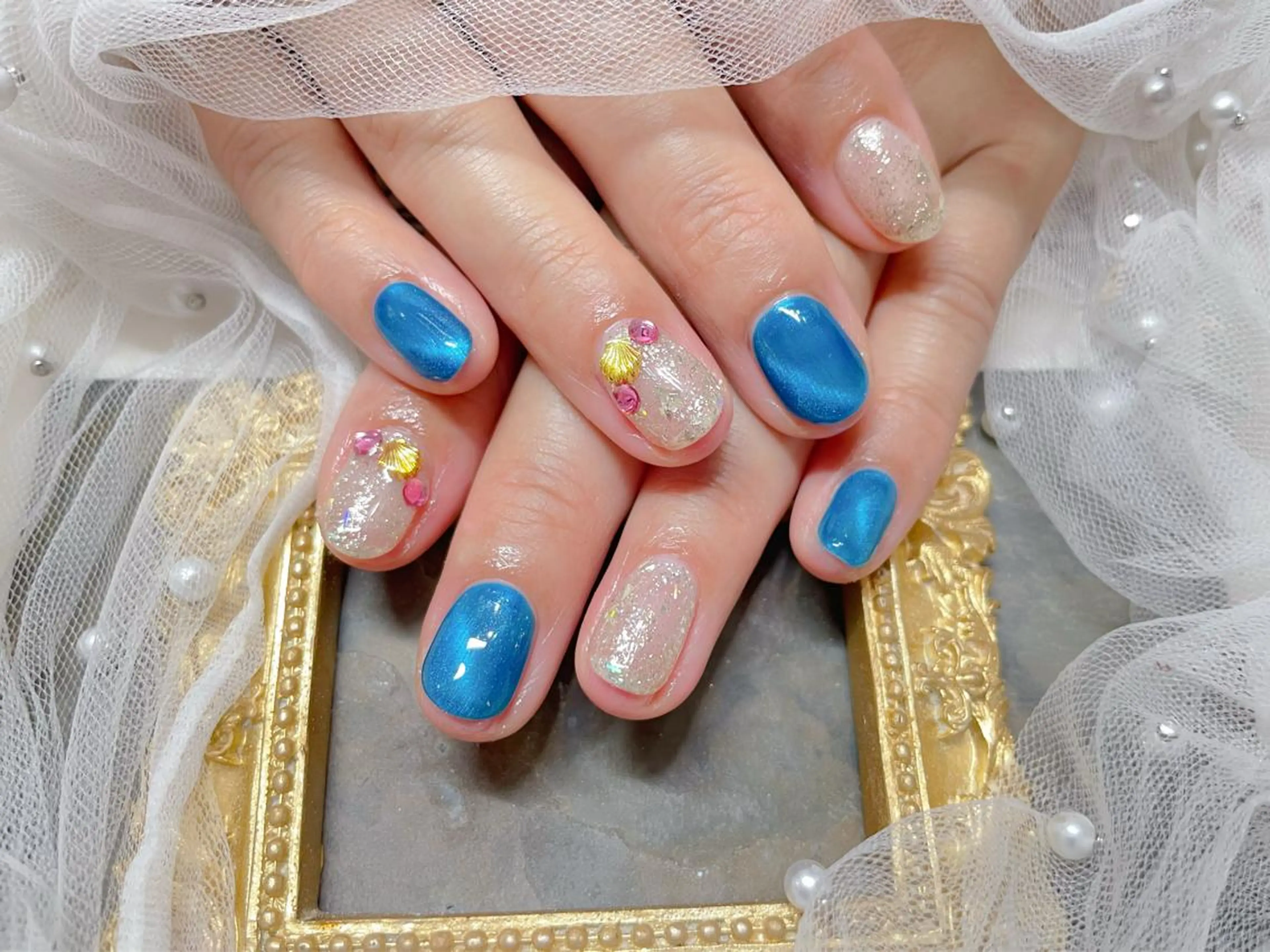 ネイル ハンドネイル マジック ミラーのネイルデザイン