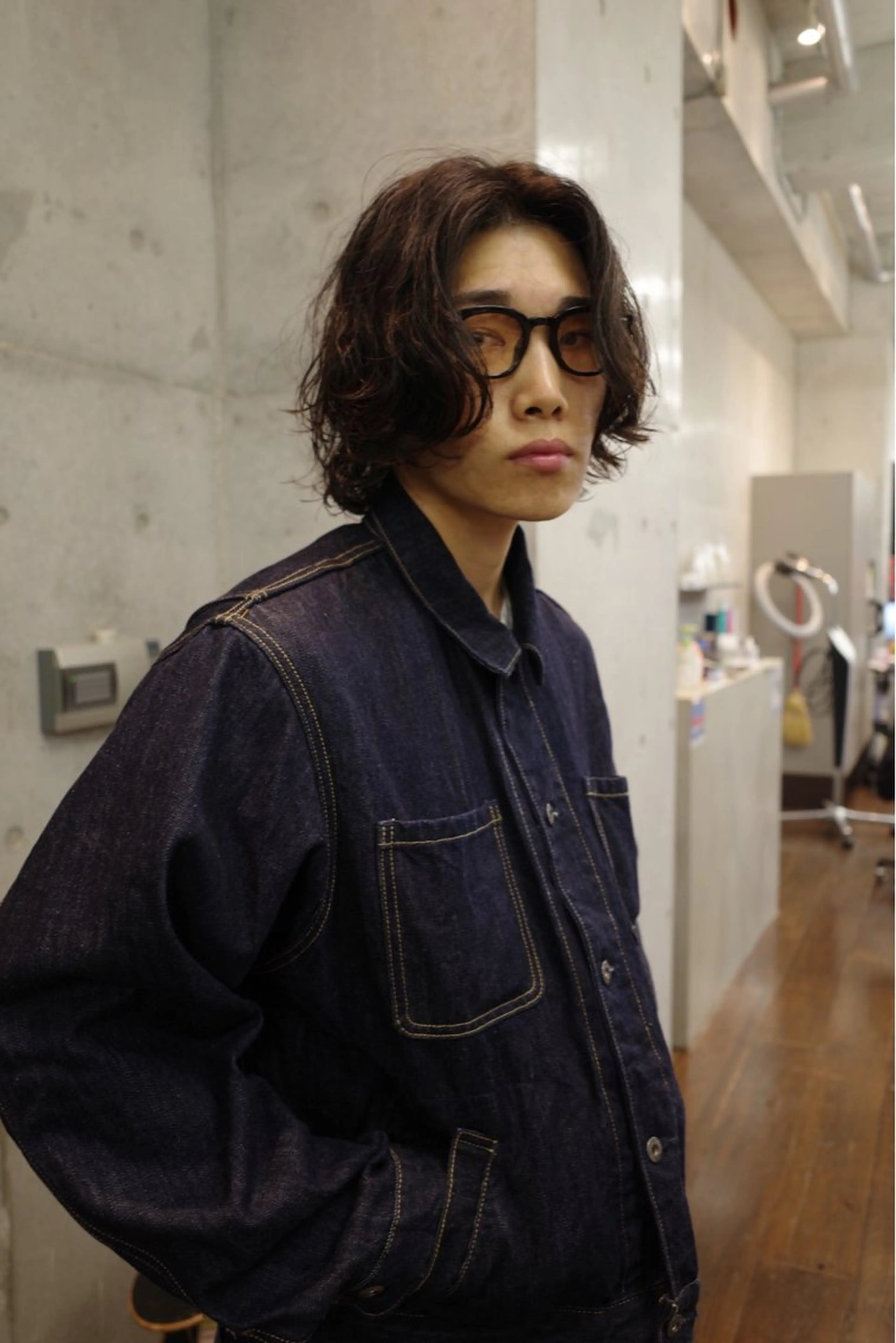 ミディアム パーマ メンズ ボブ 🌀パーマ特化 美容師🌀/しゅんのヘアスタイル