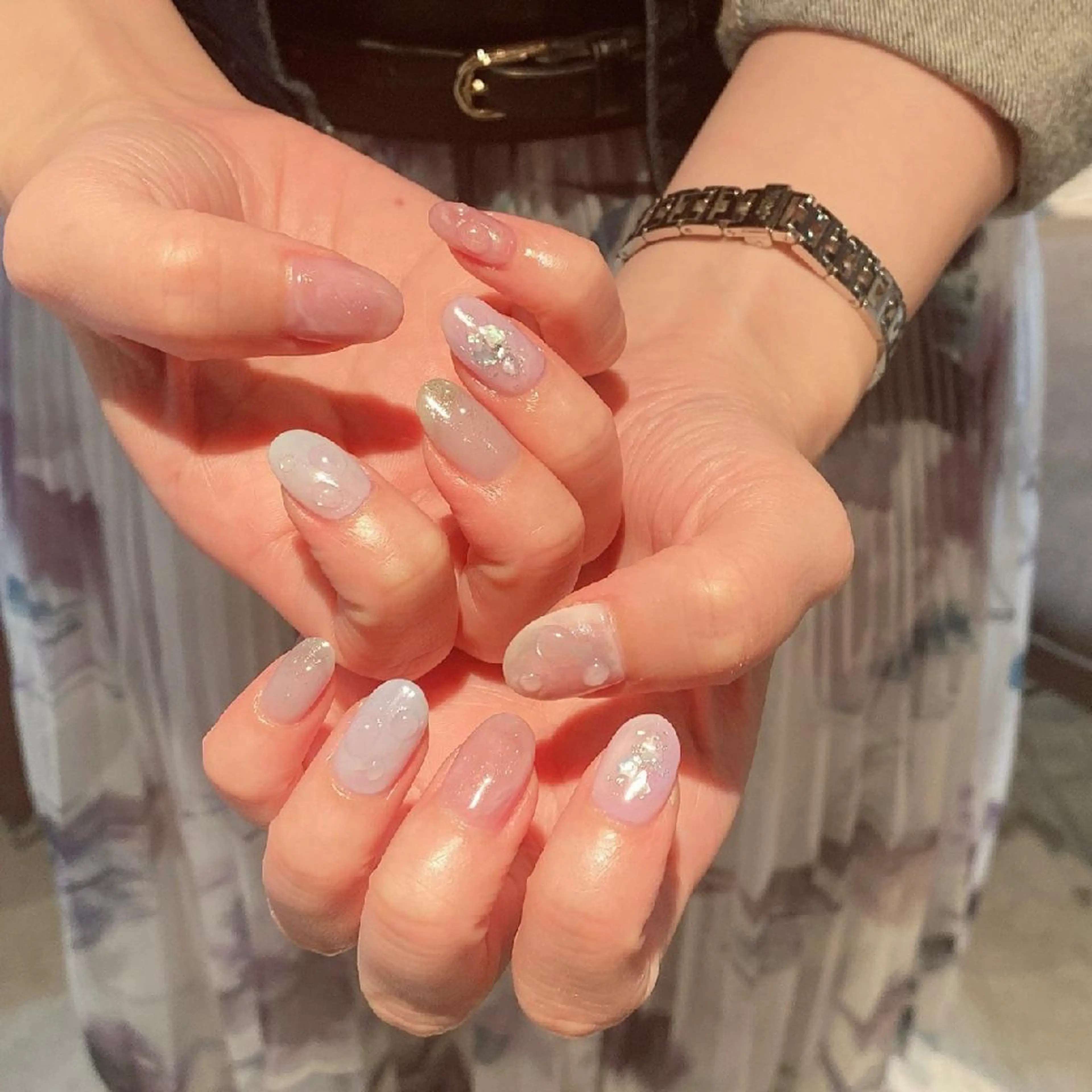 〔*自爪を痛めないパラジェル*〕 ♡handニュアンスdesignコース(オフなし)🎼♡の写真