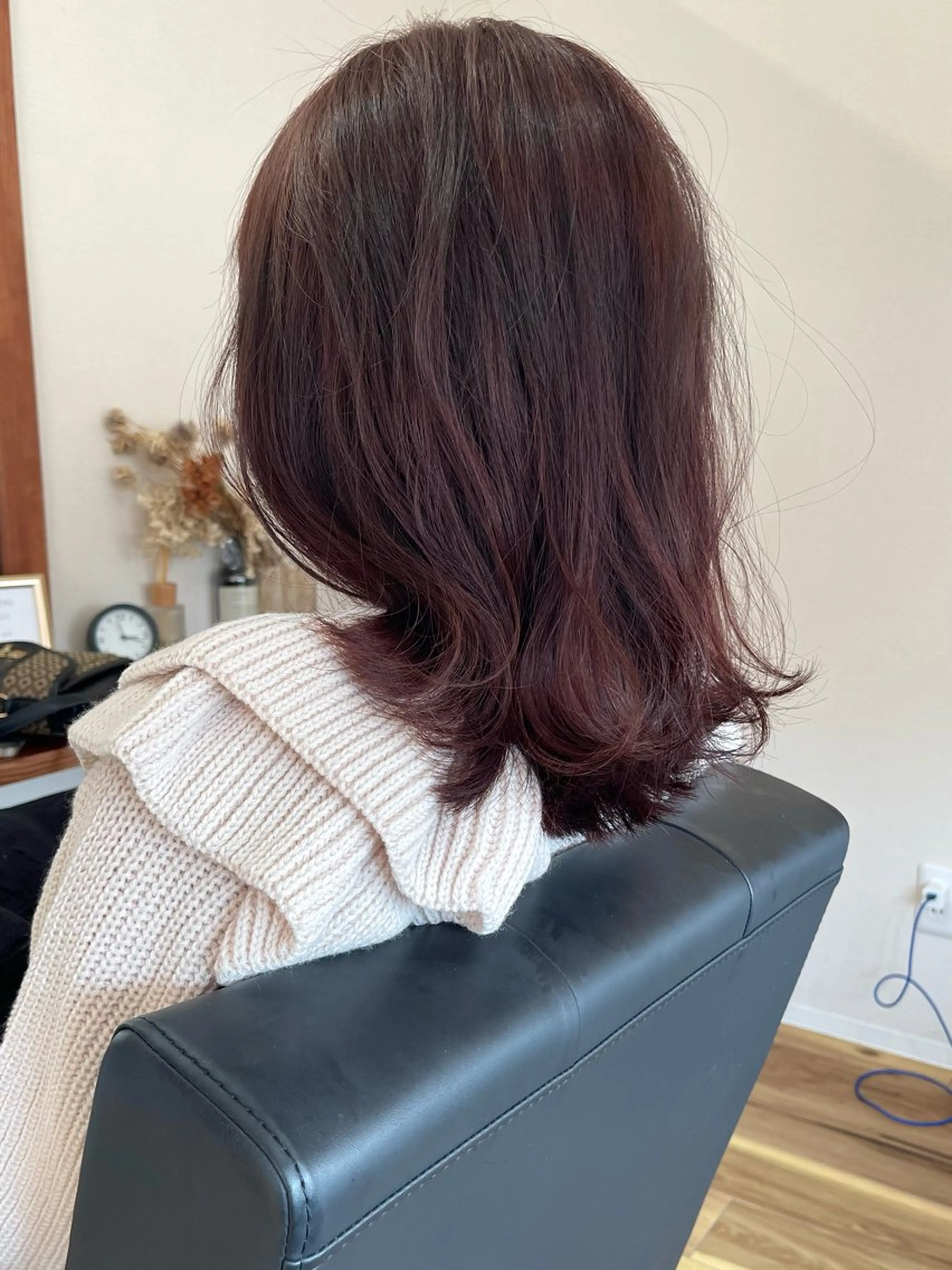 ミディアム カラー ブリーチ ダブルカラー ブリーチなしカラー レッドカラー バイオレットカラー ヘアカラー トリートメント 田室 和幸のヘアスタイル