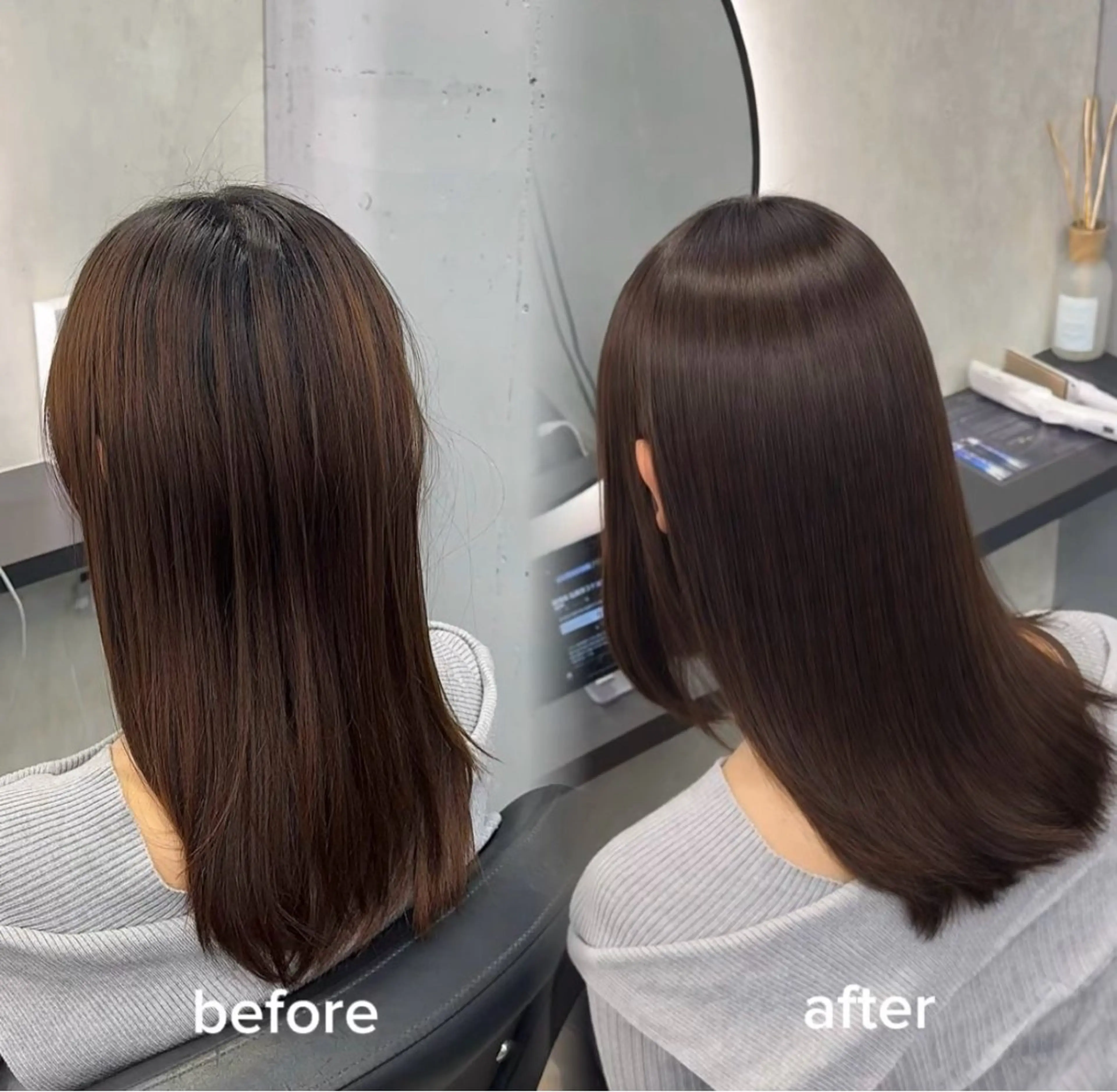 セミロング カラー ヘアアレンジ カット ヘアカラー 縮毛矯正 トリートメント 新宿 /髪質改善/ 縮毛矯正/ヒュウガのヘアスタイル