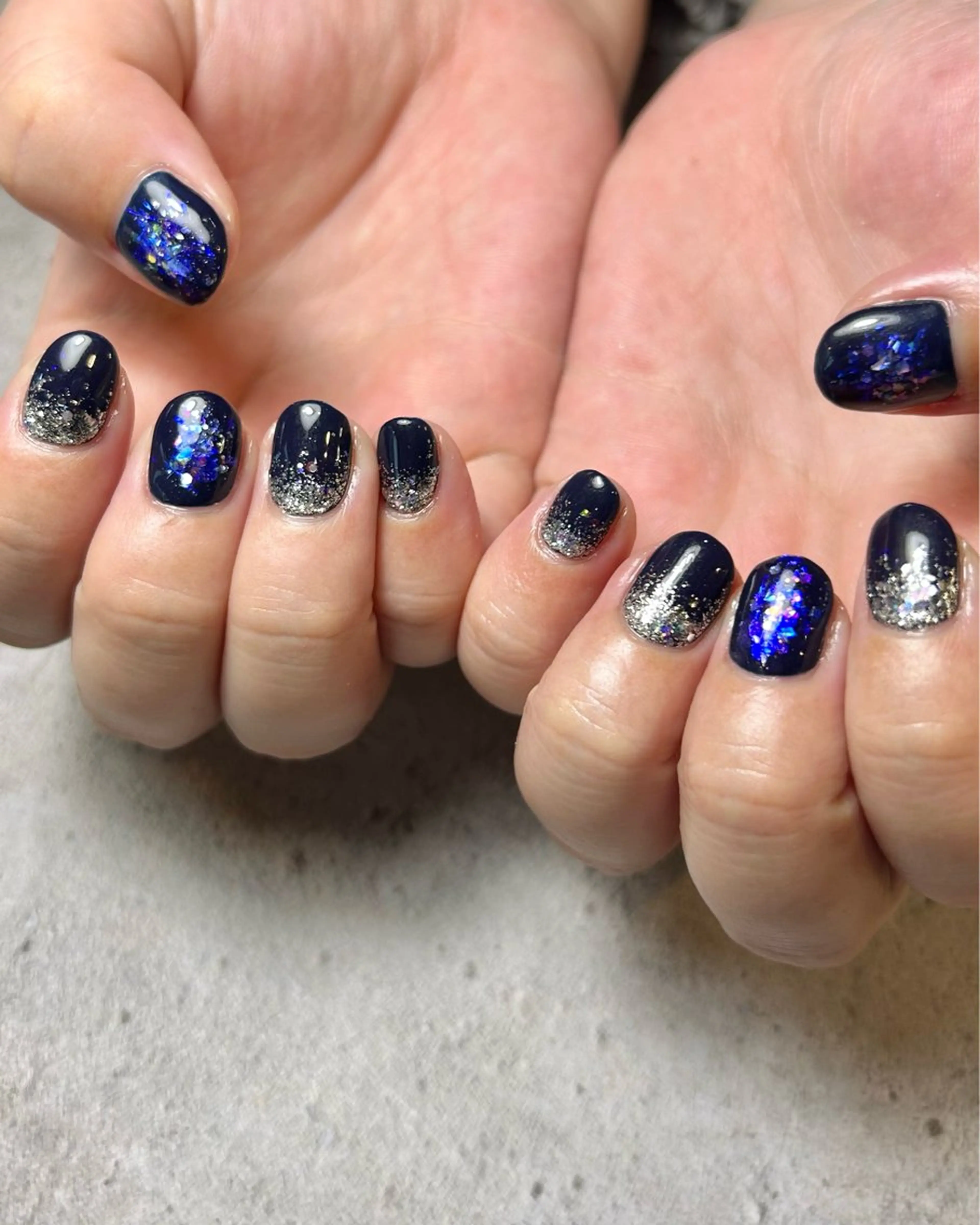 ネイル ネイビー ハンドネイル Reflection marikoのネイルデザイン