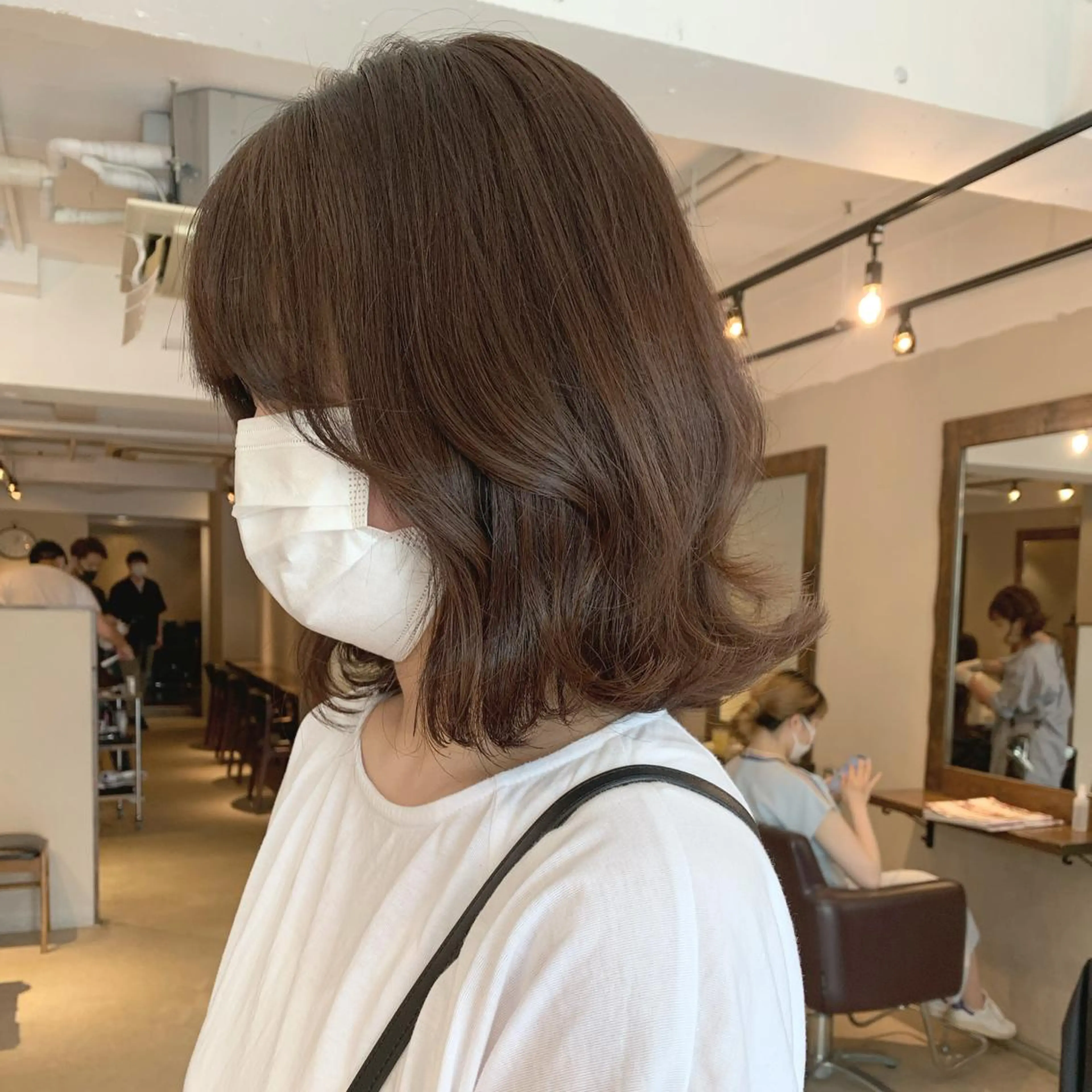 ミディアム カラー 透明感/オリーブ/ グレージュ/YUKAのヘアスタイル