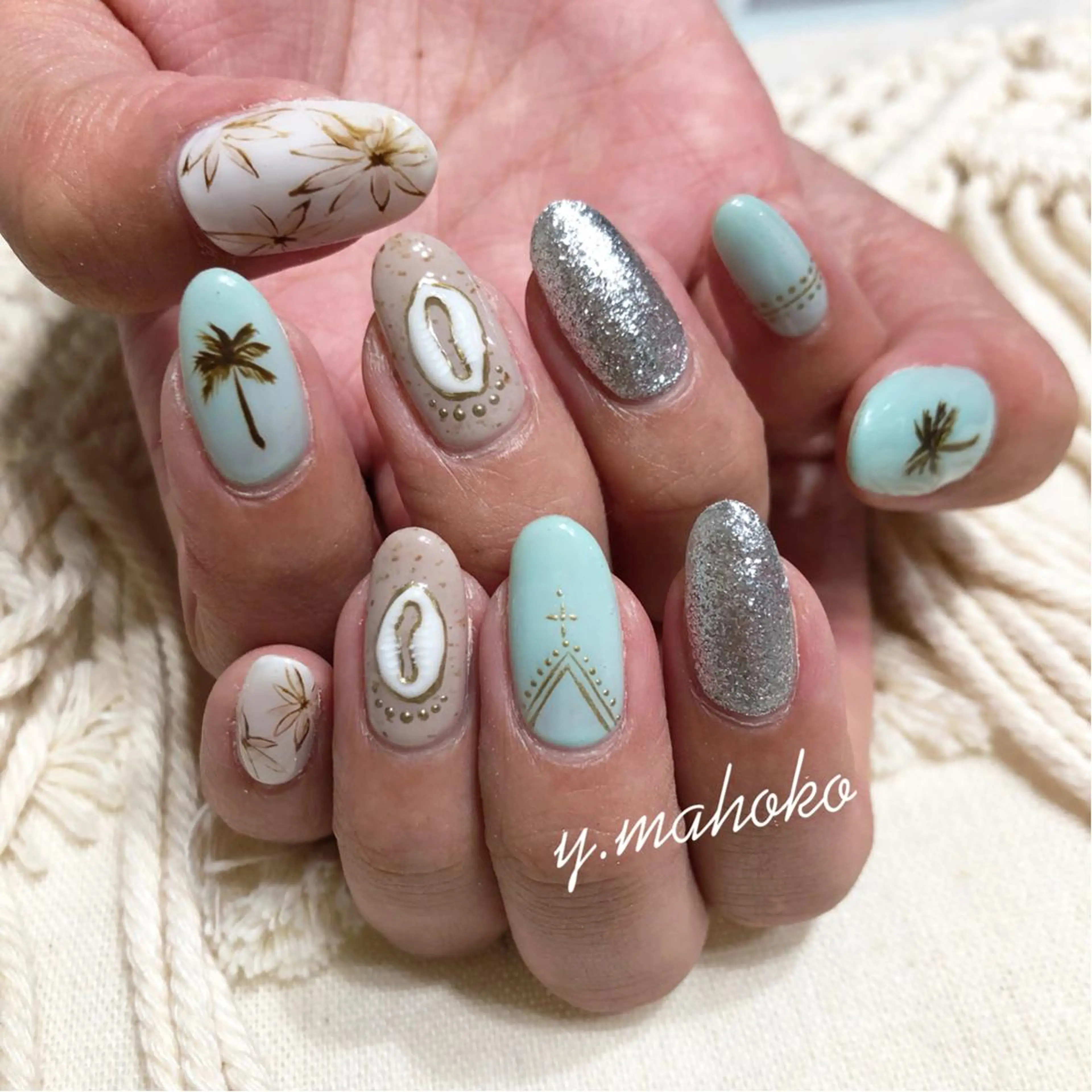 ネイル アートネイル ハンドネイル パラジェル有/ 長さだし/mahoのネイルデザイン