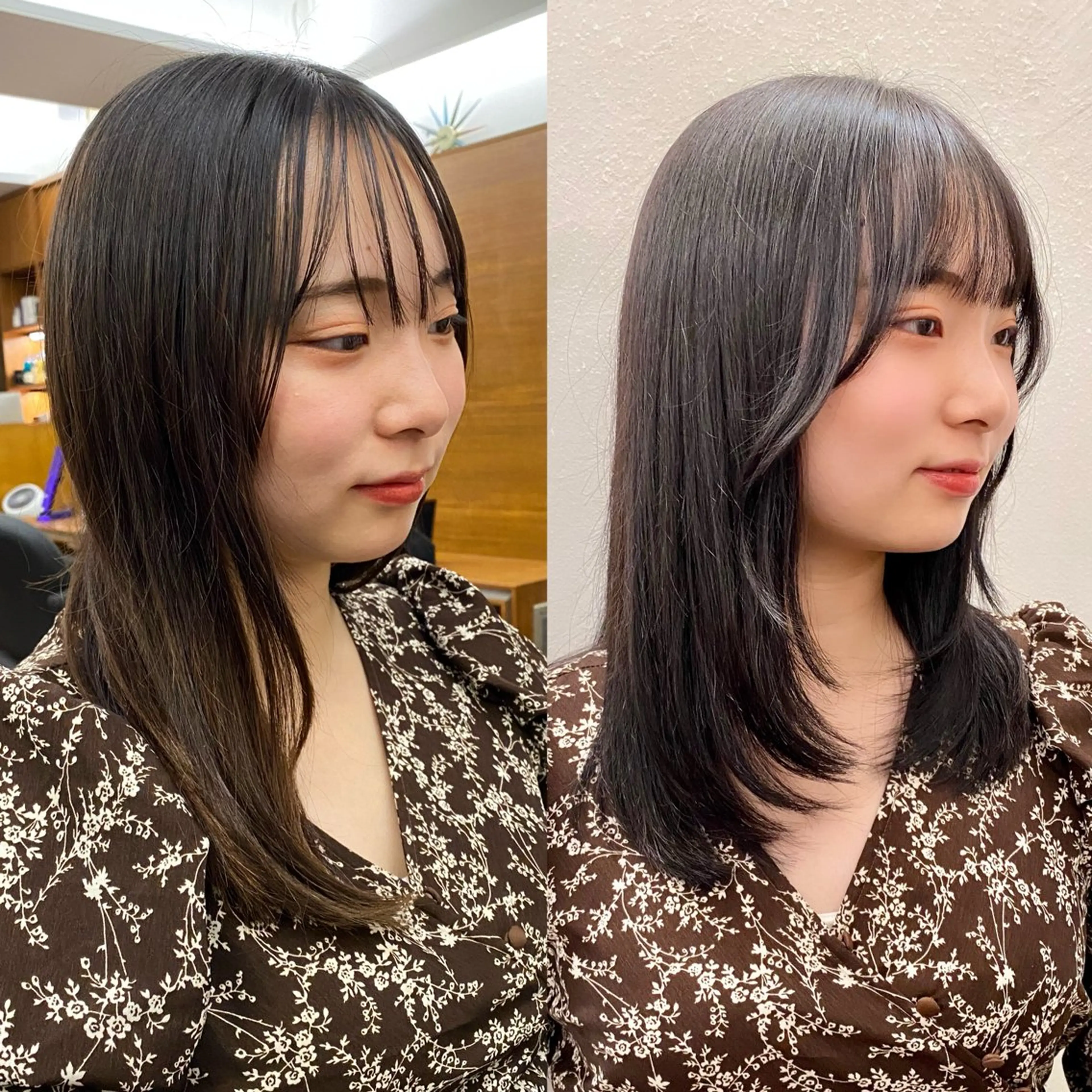 ミディアム カラー カット ヘアカラー トリートメント 似合わせレイヤー/ パーマヘア/高倉のヘアスタイル