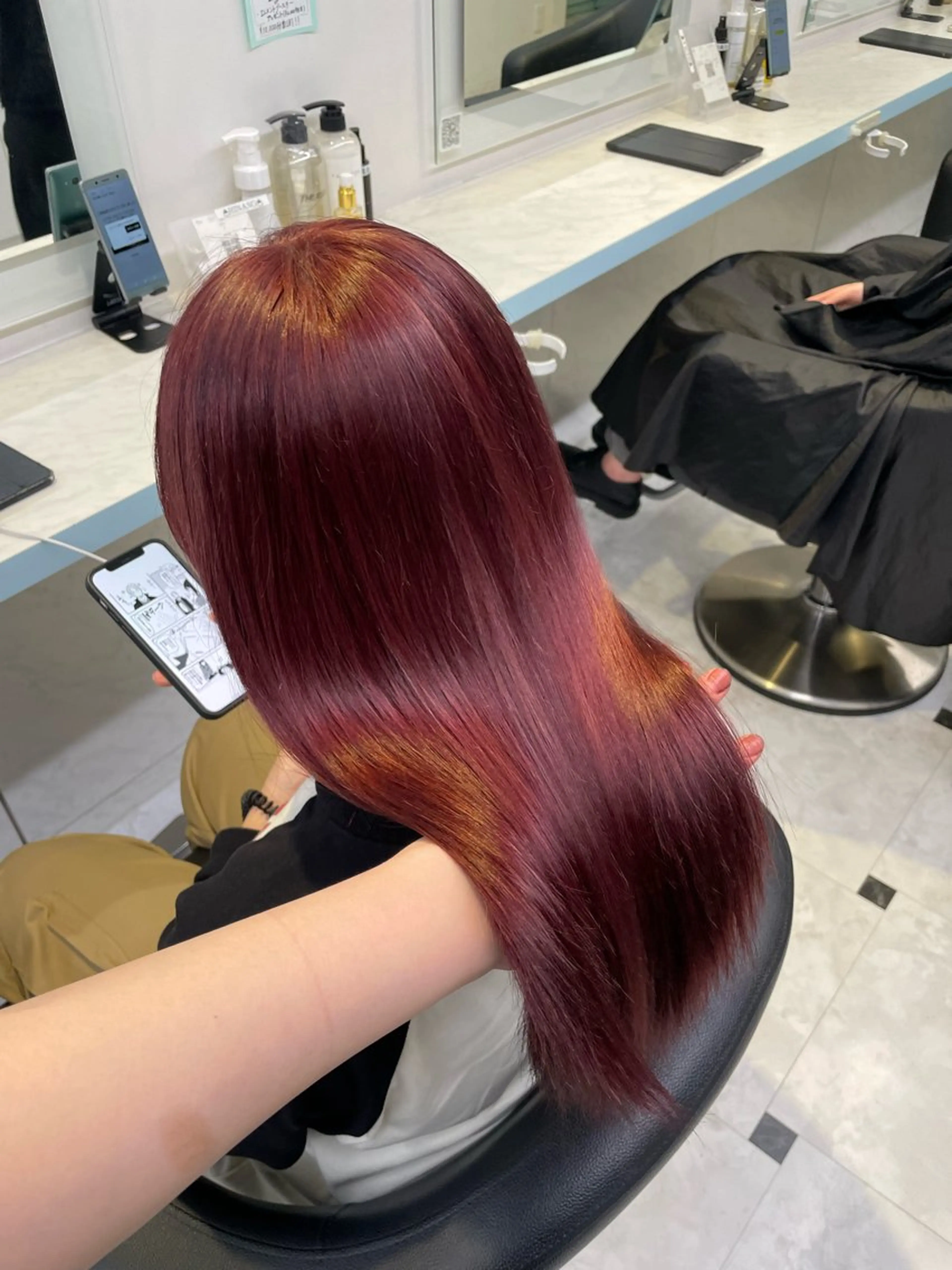 ロング カラー ヘアカラー 🇰🇷韓流暖色ヘア 🍒saaya🍒のヘアスタイル