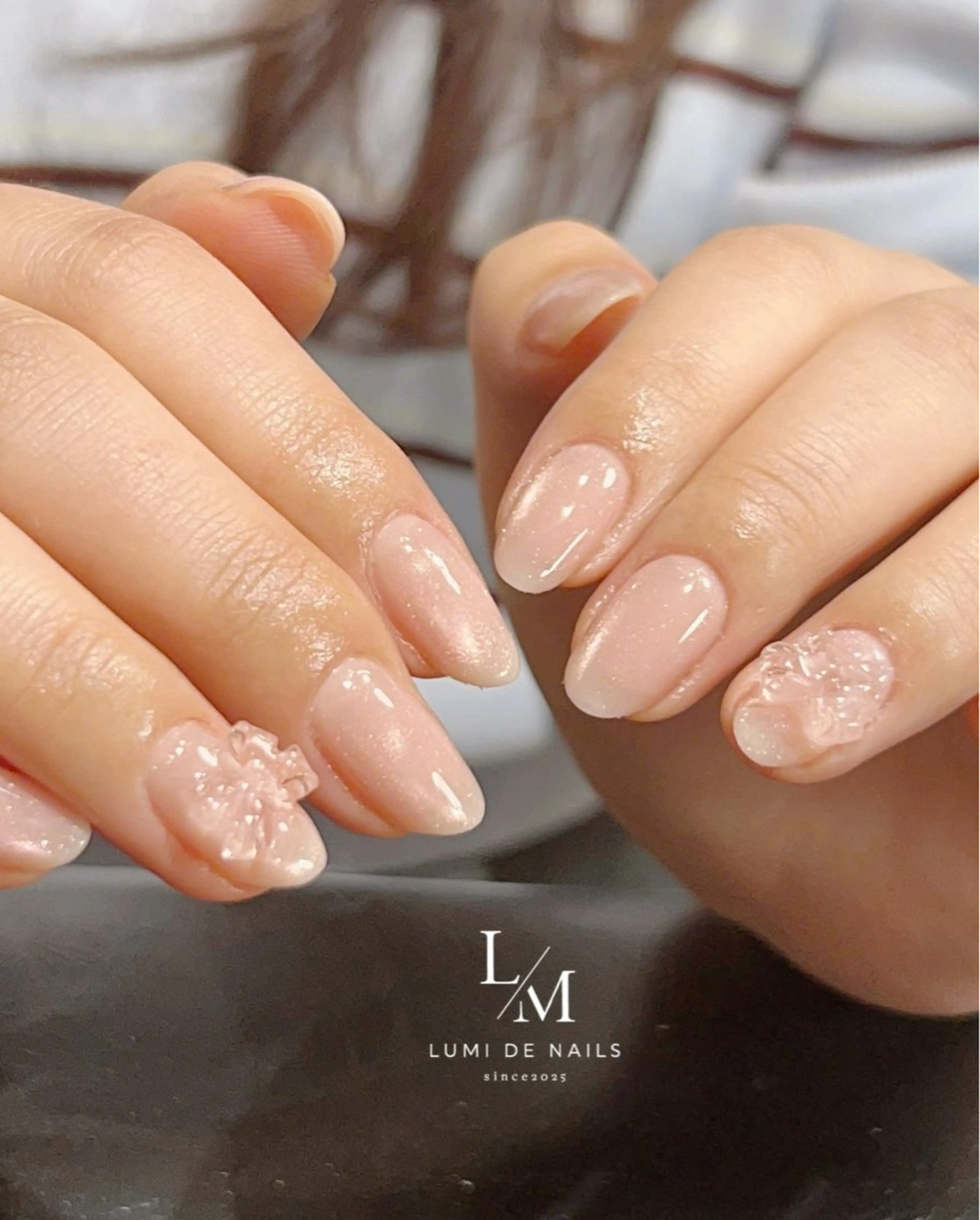 ネイル アートネイル フレンチネイル グラデーション 韓国ネイル ラメ(グリッター) ハンドネイル Lumi de nailsのネイルデザイン