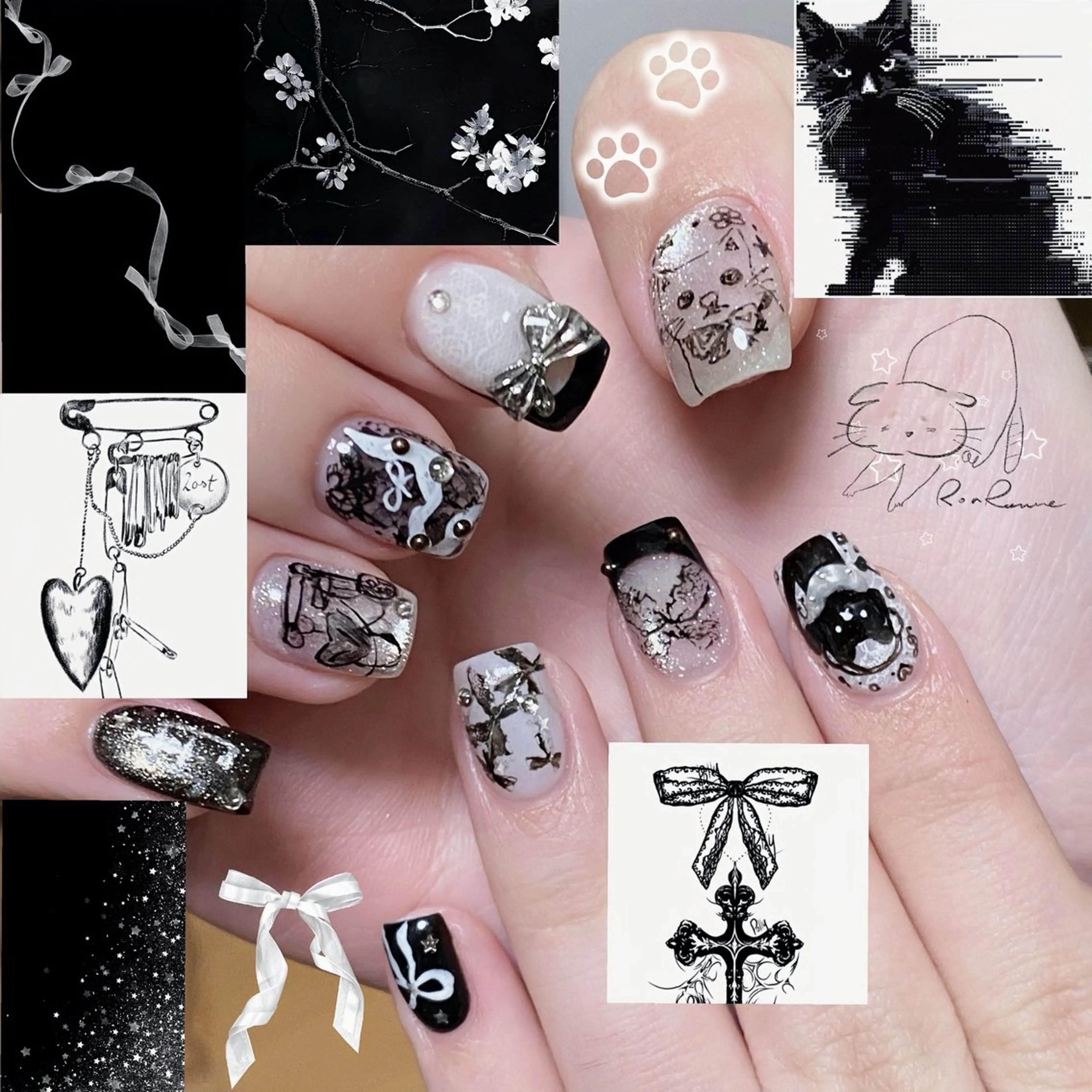 ネイル オーロラネイル 長さ出し フレンチネイル ジェルネイル ミラーネイル ハンドネイル Cho Artネイル所属・ronronne .のネイルデザイン