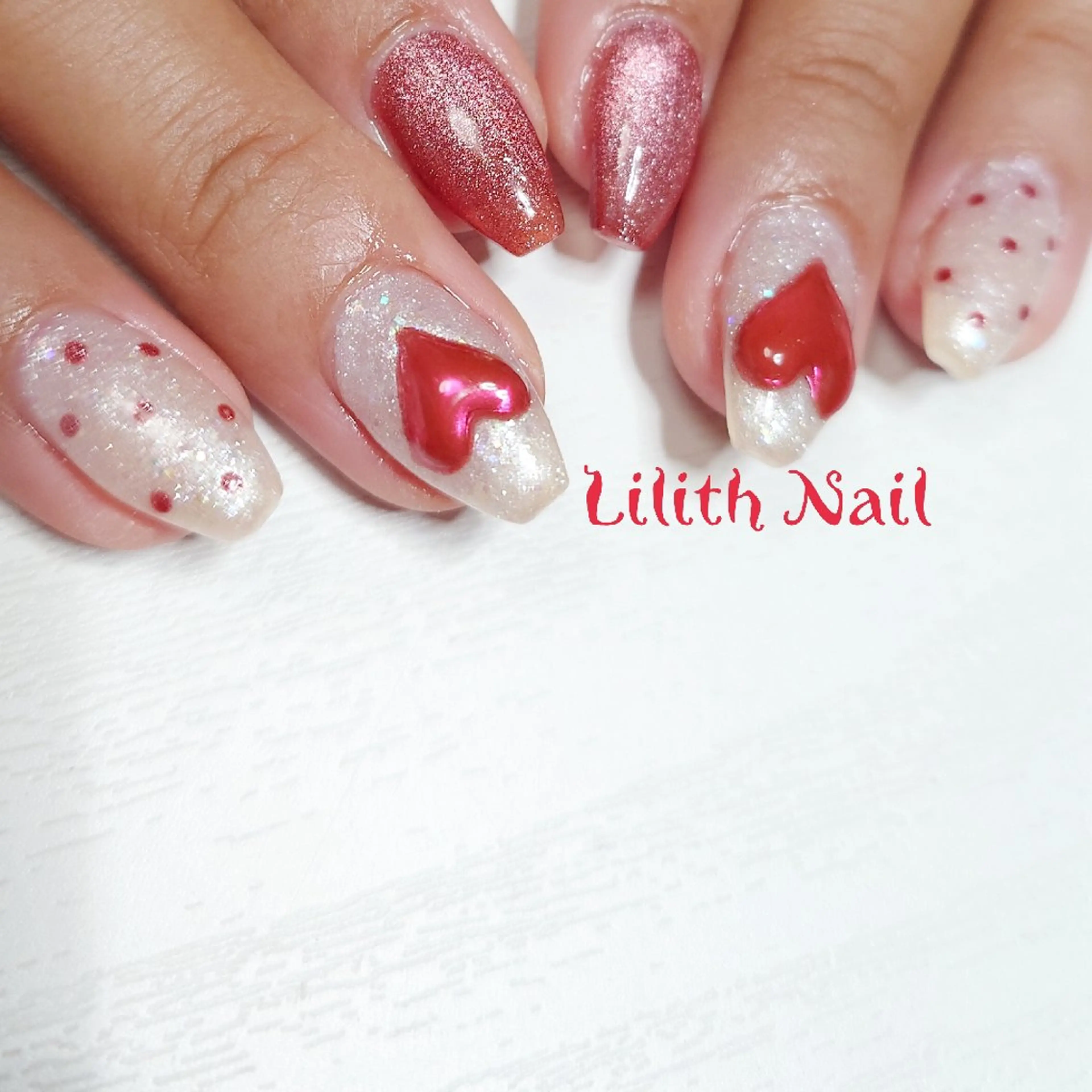 ネイル バレンタイン ハンドネイル Lilith Nailのネイルデザイン