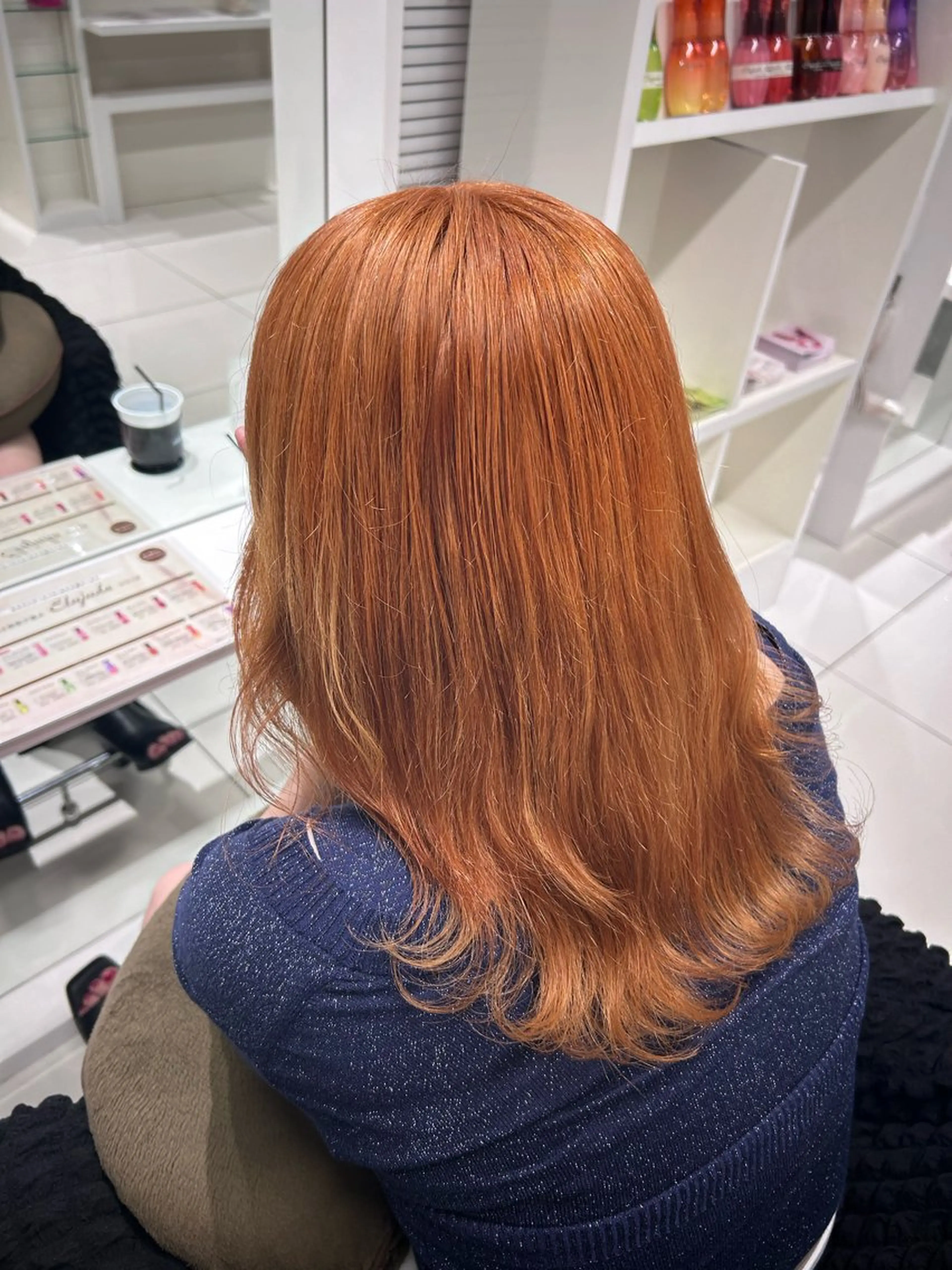 セミロング カラー ベージュカラー オレンジ shizuna/平尾 /カラー/髪質改善のヘアスタイル
