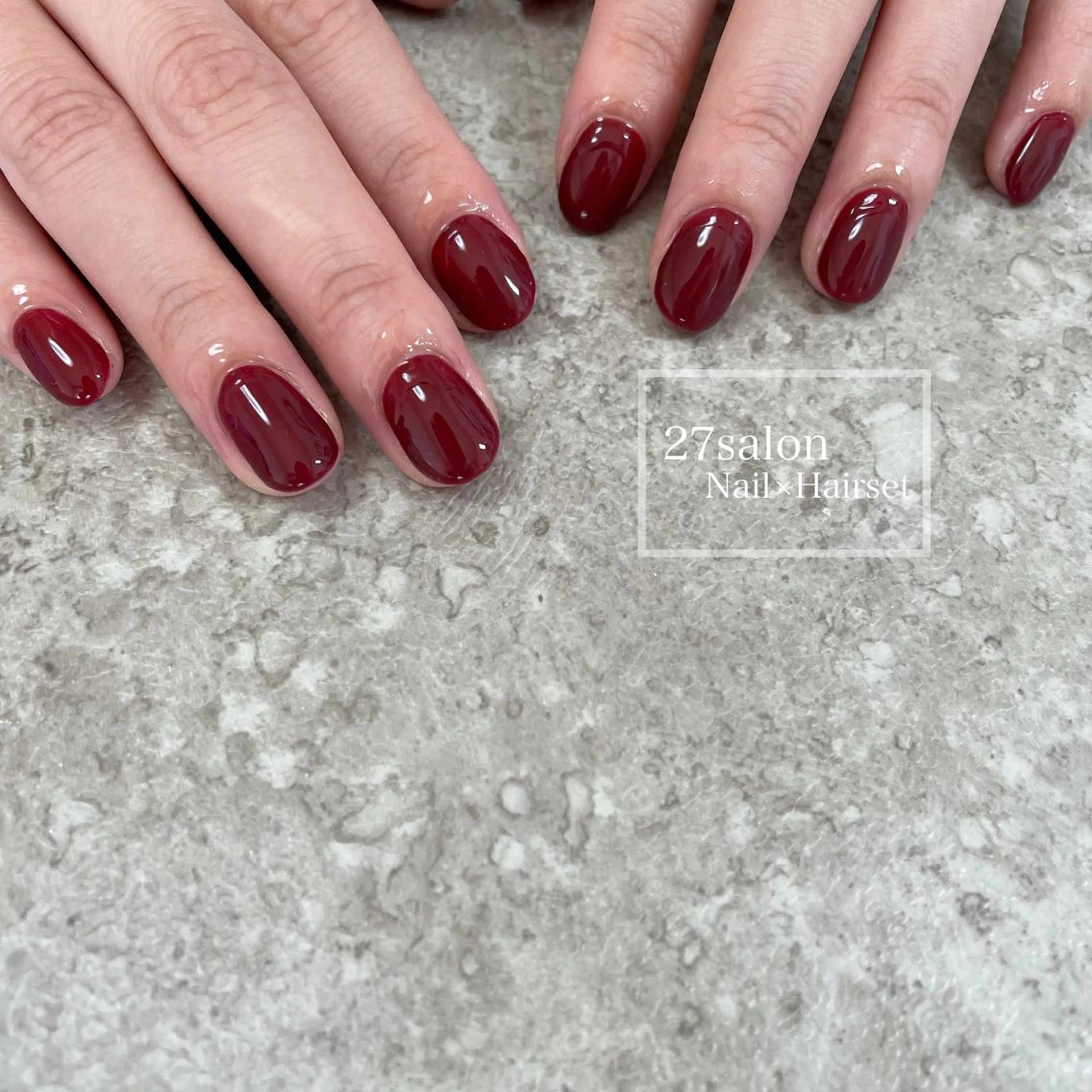 ネイル ボルドー ワンカラーネイル 27salon yuinaのネイルデザイン