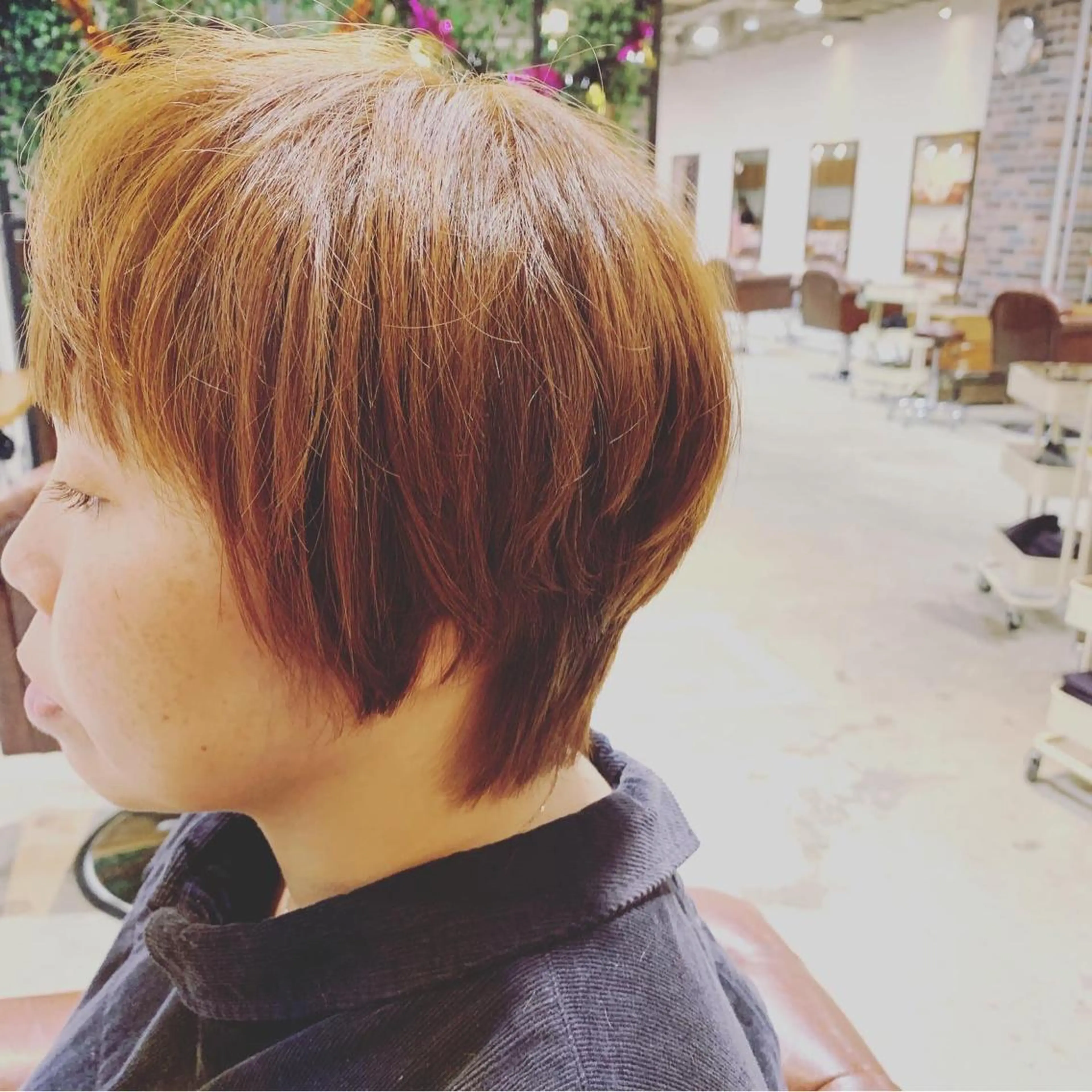 ショート カラー オレンジ ボブ ショートヘア ショート🌼パーマ 本間正子のヘアスタイル