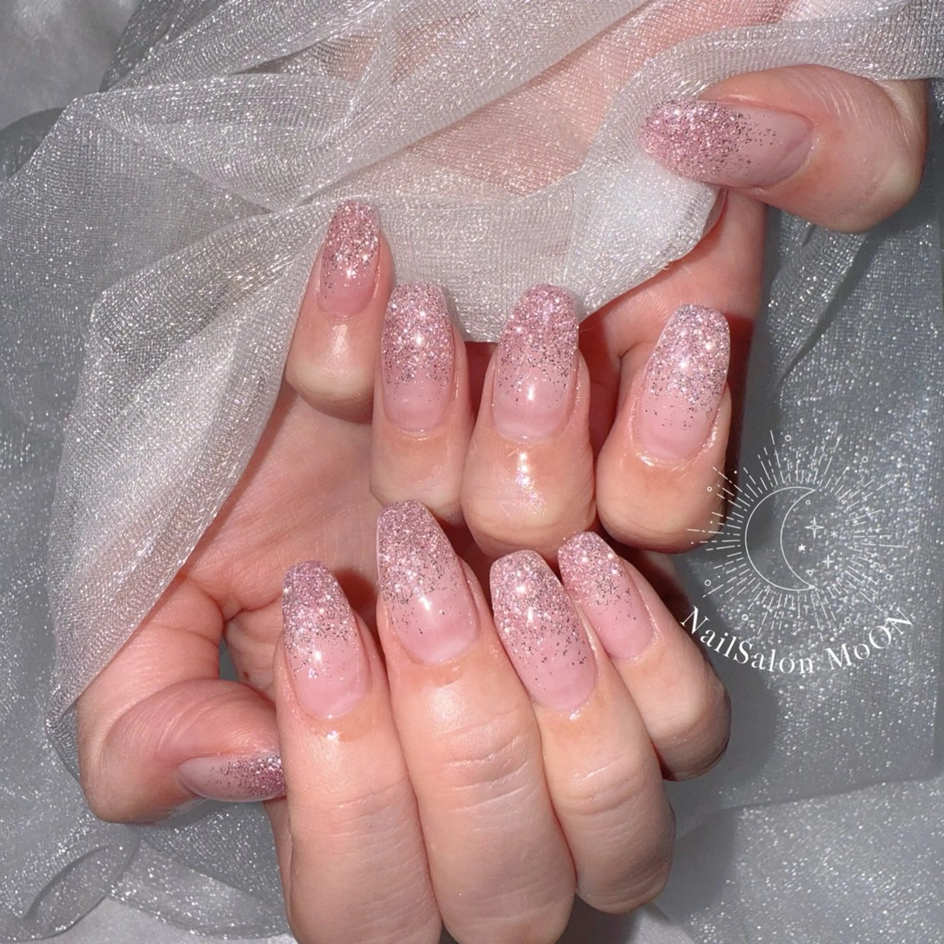 ネイル フラッシュネイル ラメ(グリッター) ハンドネイル ハンドケア MoON...❤︎ MeGuのネイルデザイン