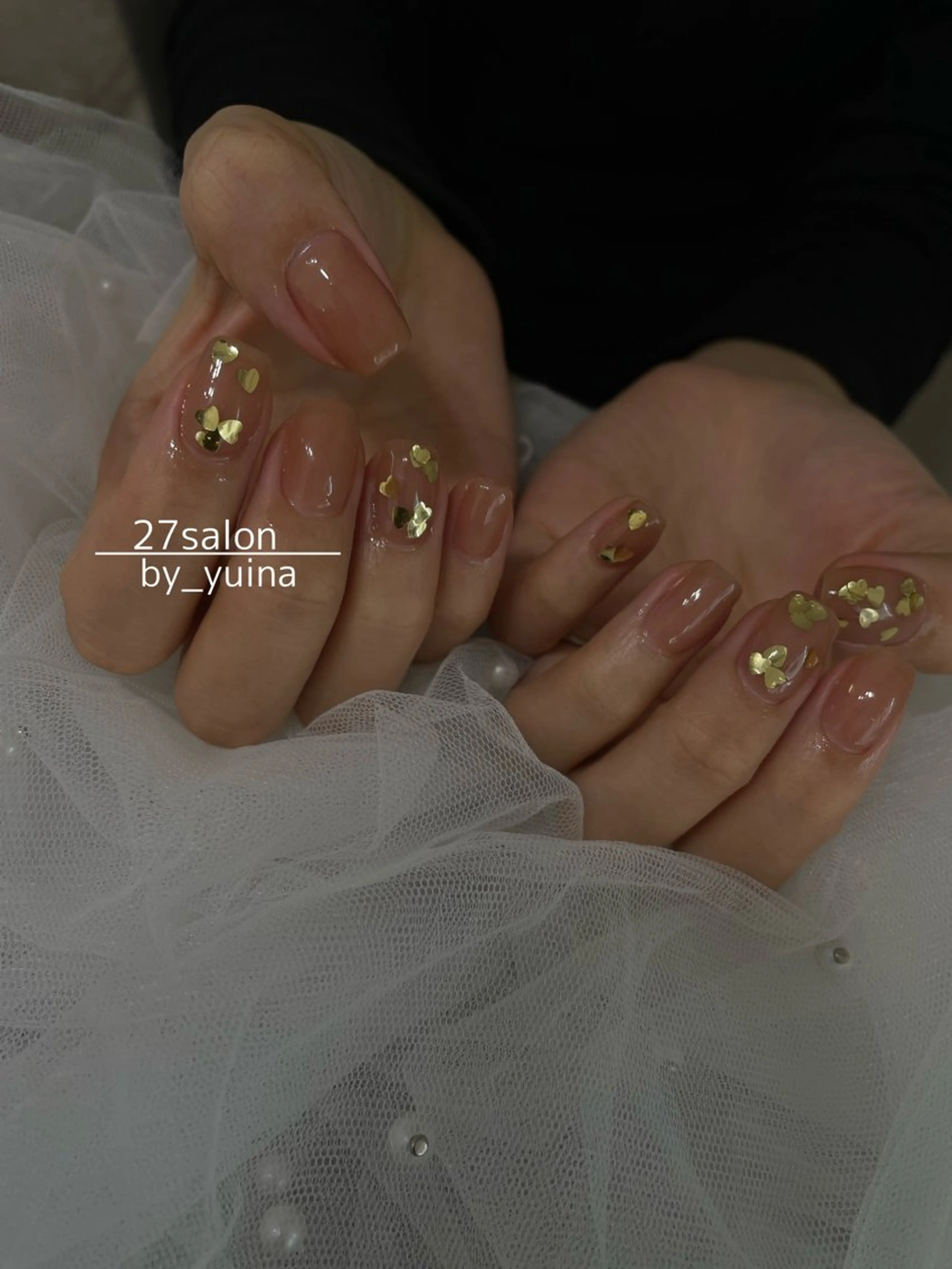 ネイル フラッシュネイル ハート ハンドネイル 27salon yuinaのネイルデザイン