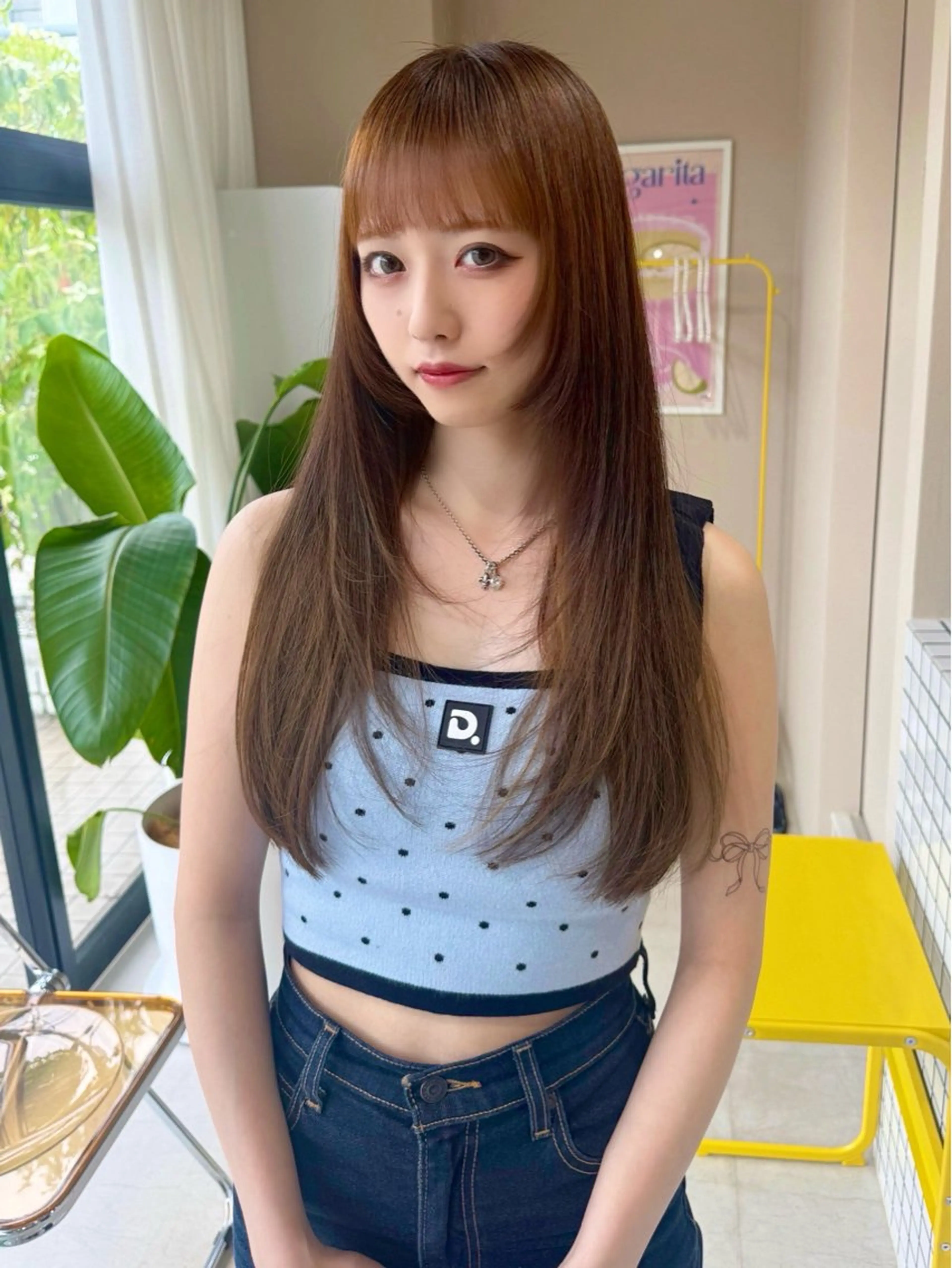 ロング カラー ヘアアレンジ レイヤーカット カット ヘアカラー トリートメント 🫧umu.🫧韓国 /レイヤー/ハッシュのヘアスタイル