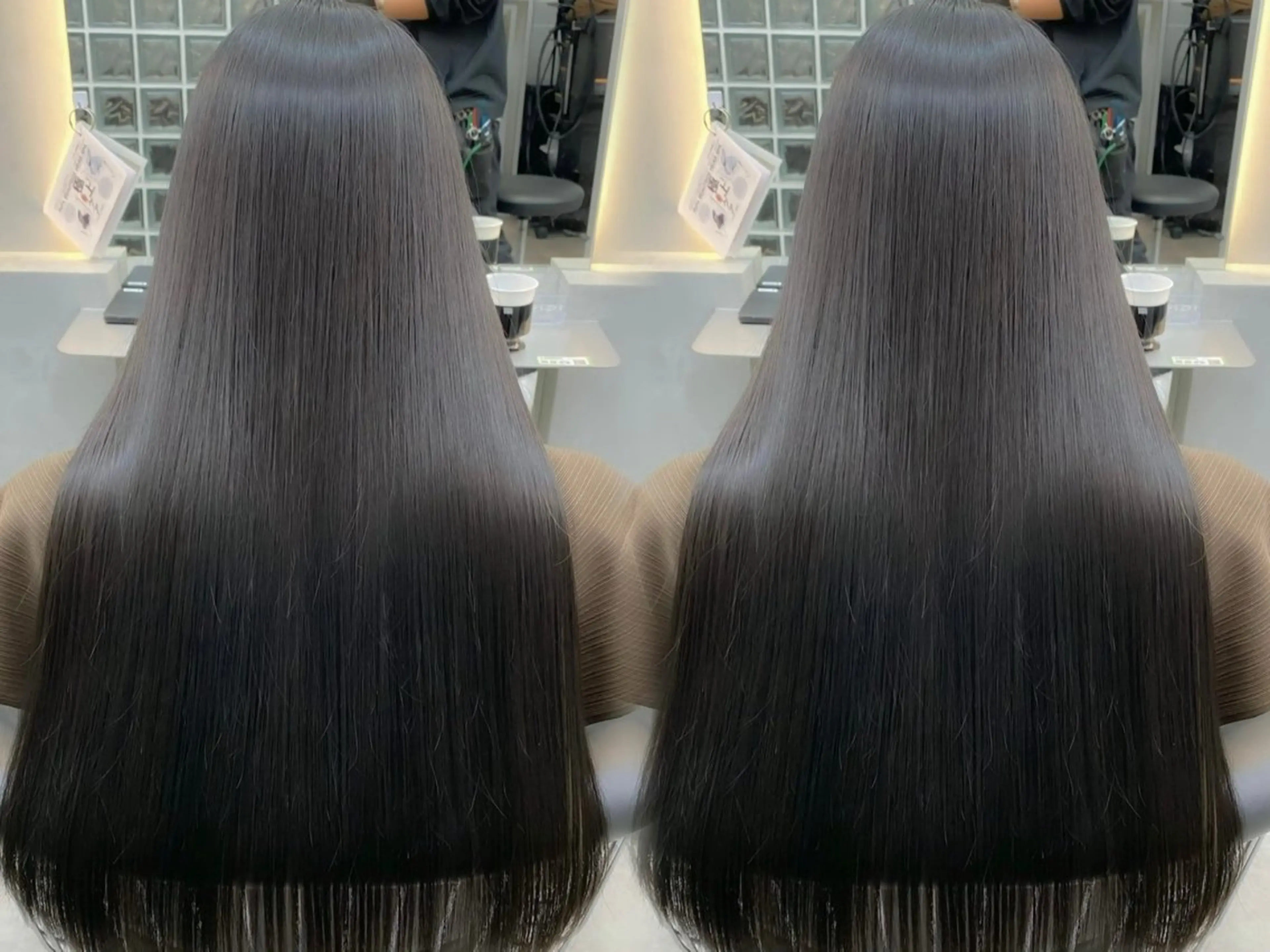 ロング カラー 黒髪 ロング カット ヘアカラー 縮毛矯正 トリートメント ‎🤍レイヤー/ 縮毛矯正🖤菊池瑛士のヘアスタイル