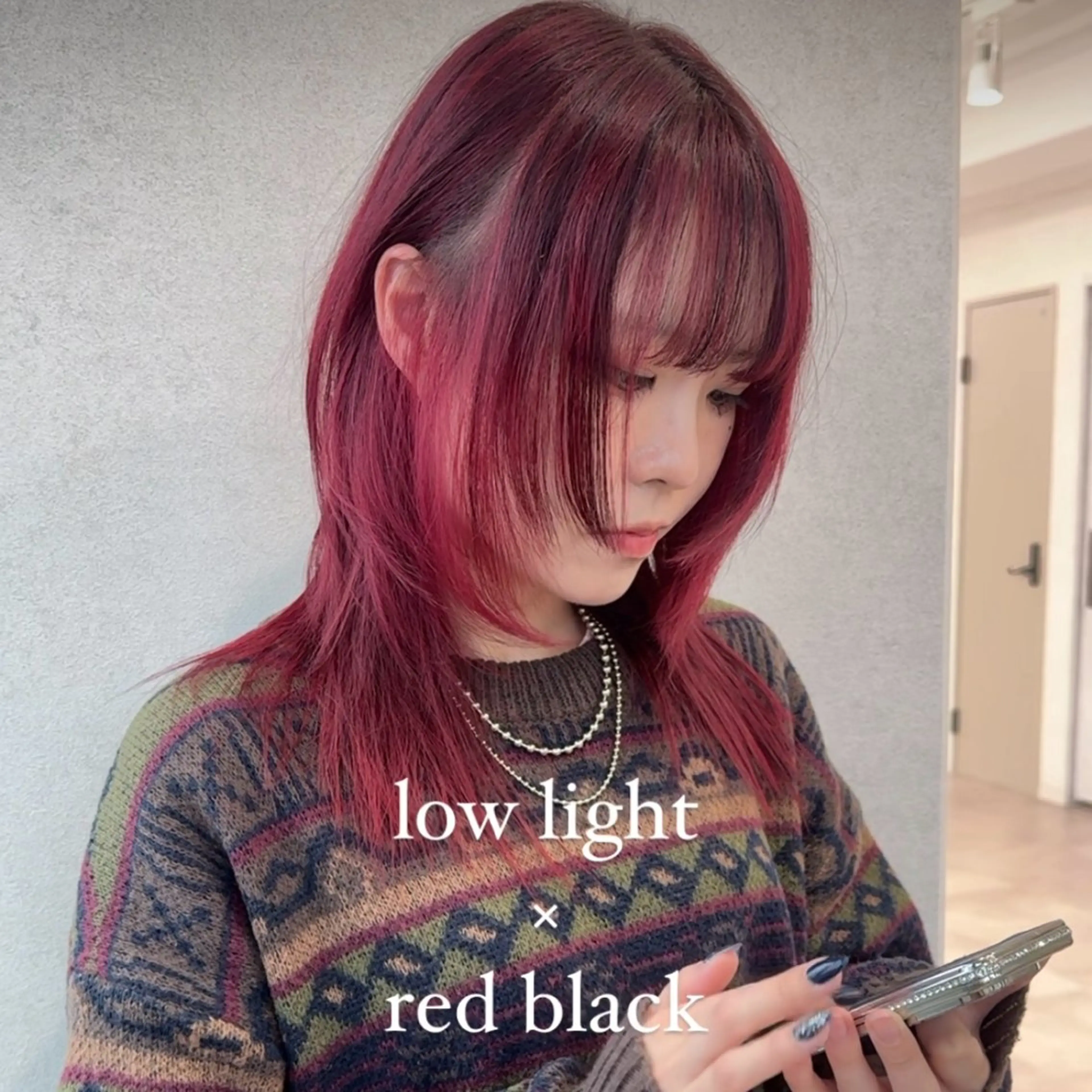 ミディアム ハイトーンイヤ リングカラー清水隆央のヘアスタイル