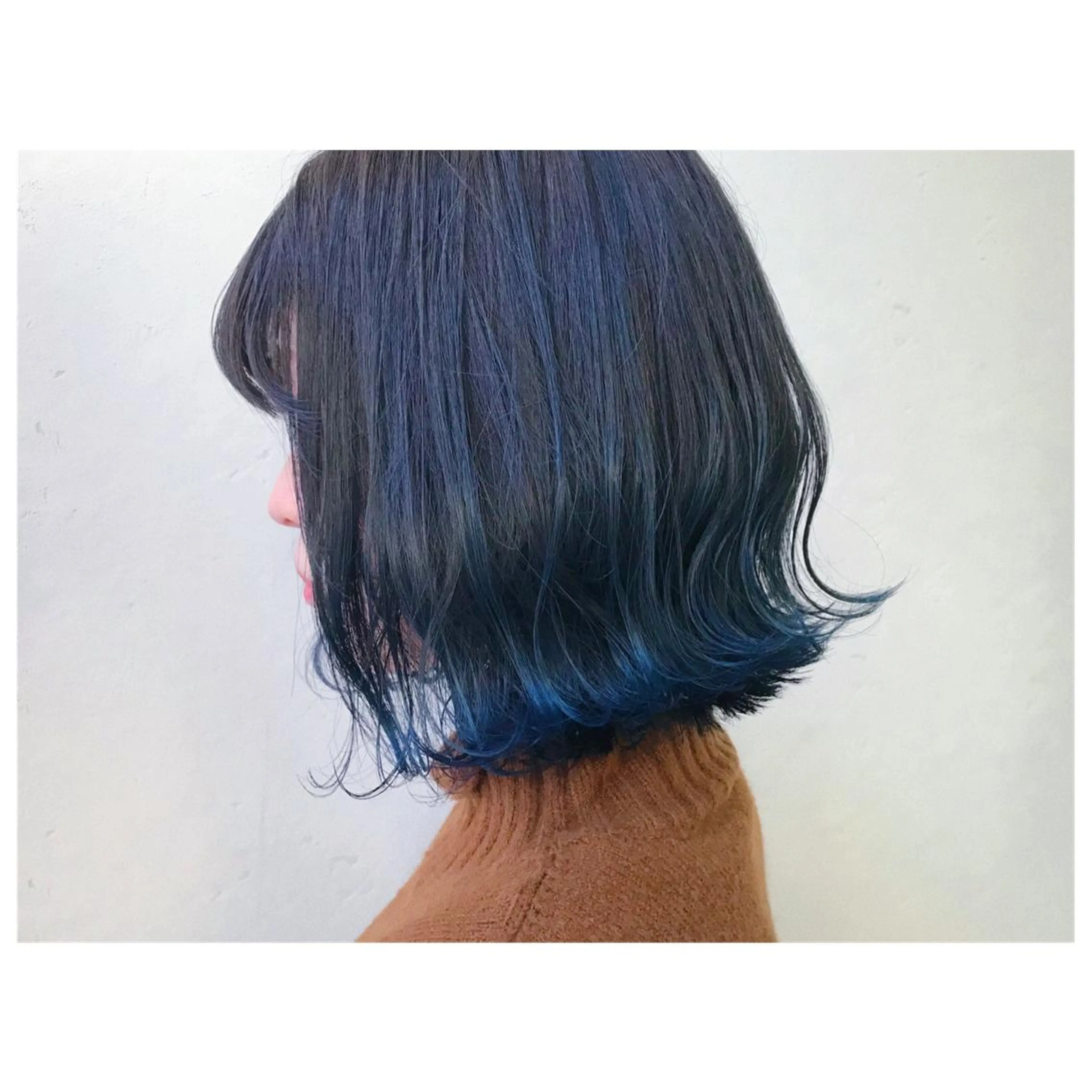 ミディアム カラー ヘアアレンジ 黒髪 ブルーカラー ブルーブラック Inity 心斎橋店のその他イメージ
