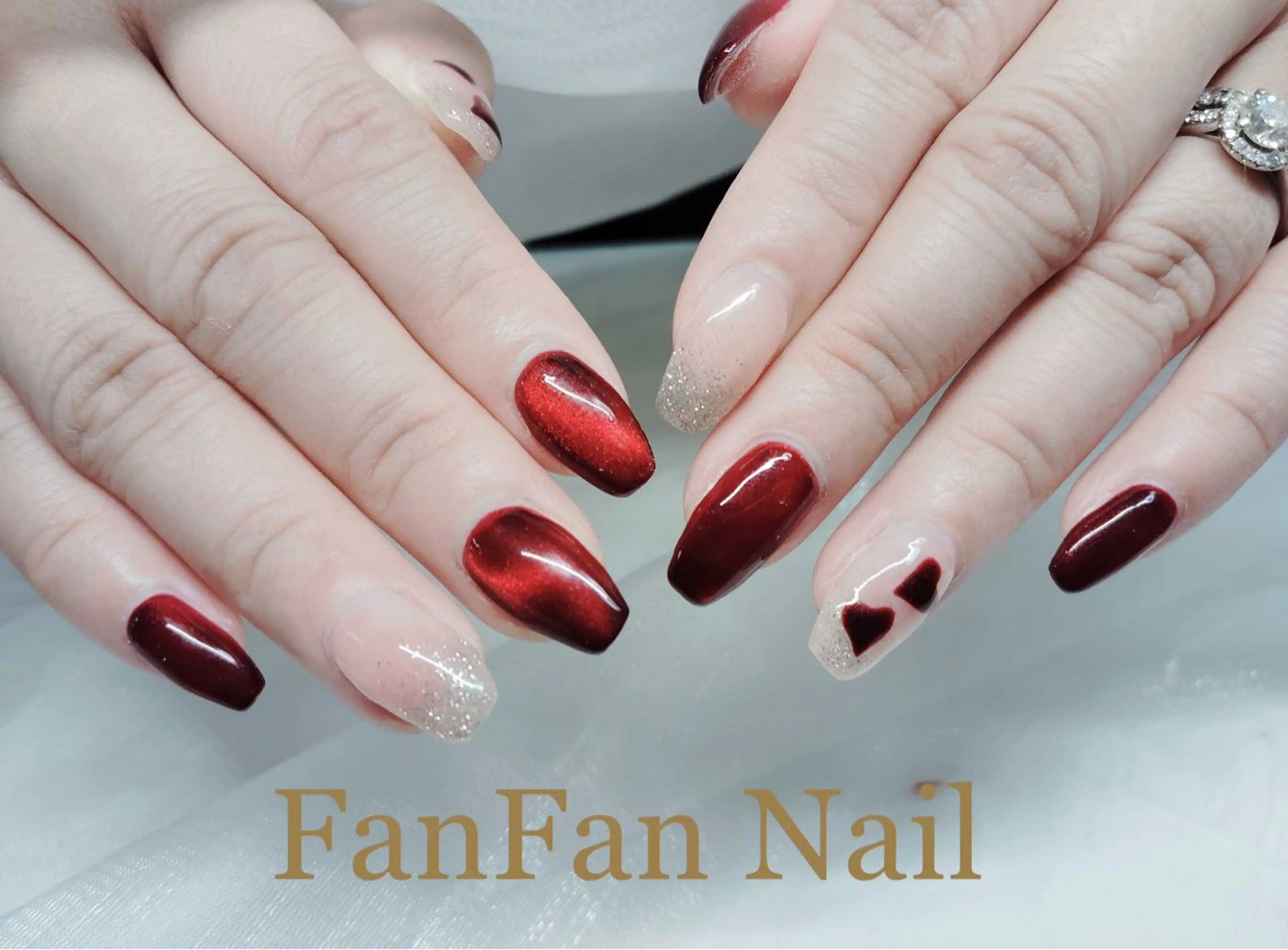 ネイル アートネイル オーロラネイル ガーリー キラキラネイル 韓国ネイル ハンドネイル KaKa FanFanNailのネイルデザイン