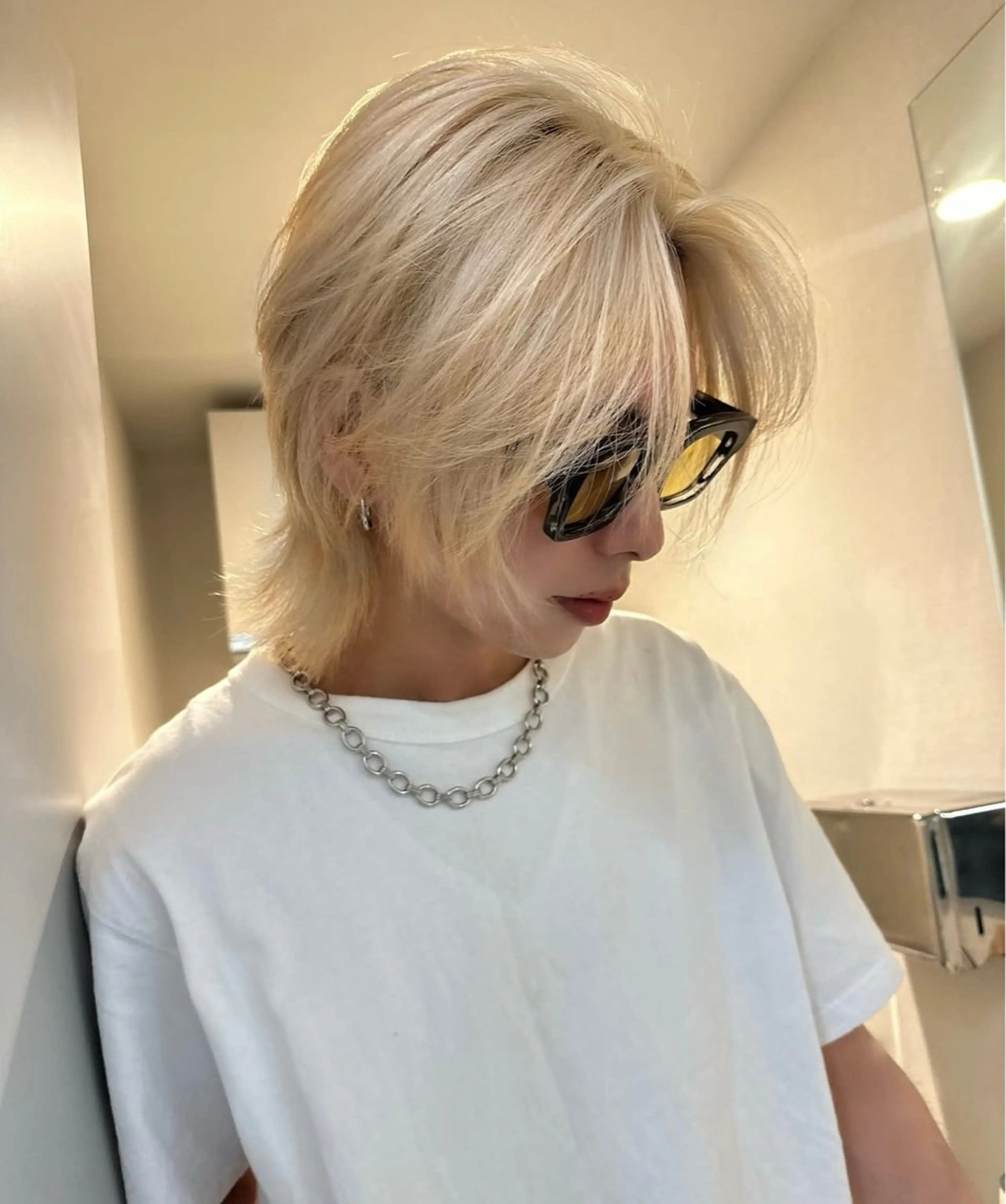 ショート カラー パーマ ヘアアレンジ レイヤー/韓国/透明 感/Shionのヘアスタイル