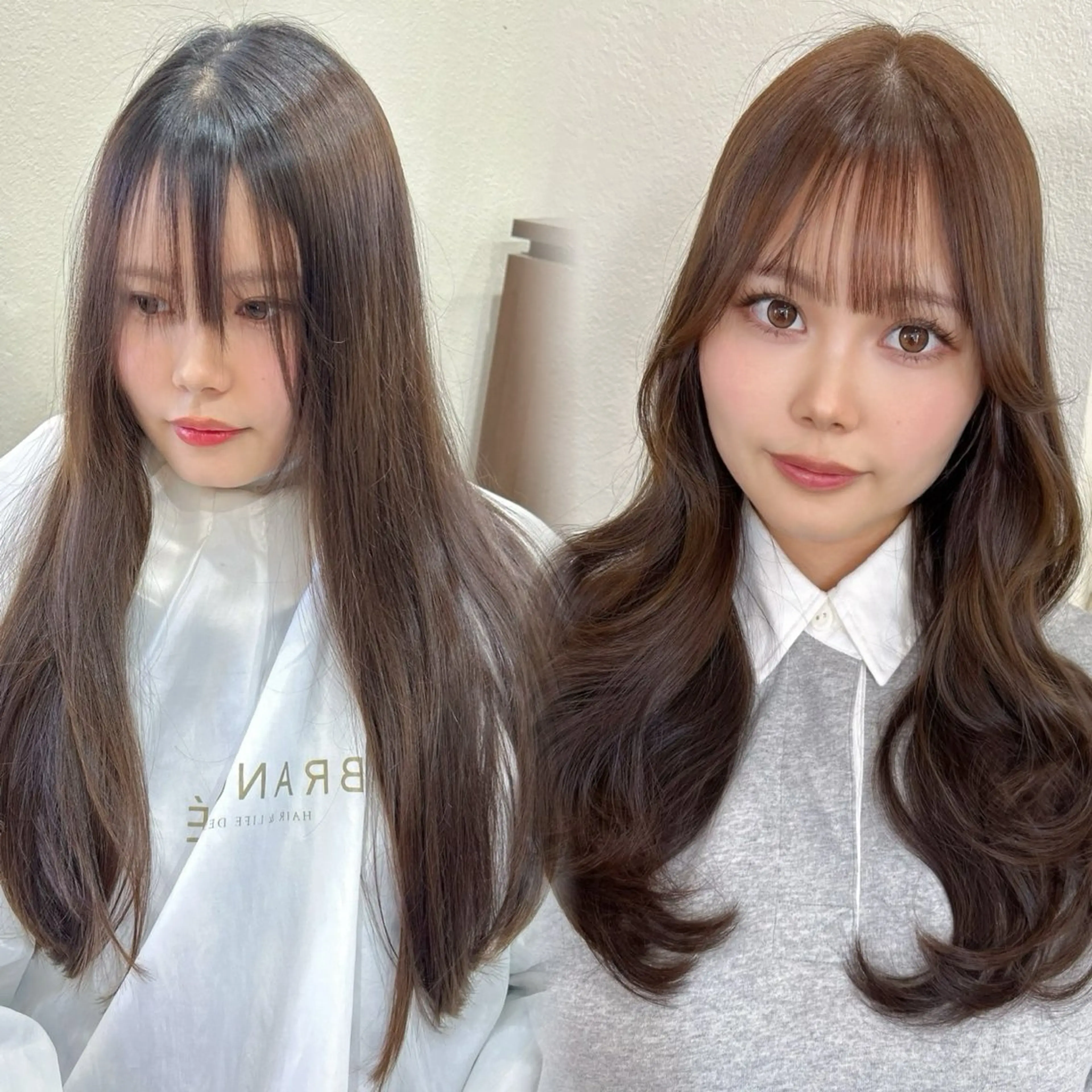 ロング カラー 髪質改善 レイヤーカット 韓国ヘア🤍ワンホン 🤍あやかのヘアスタイル