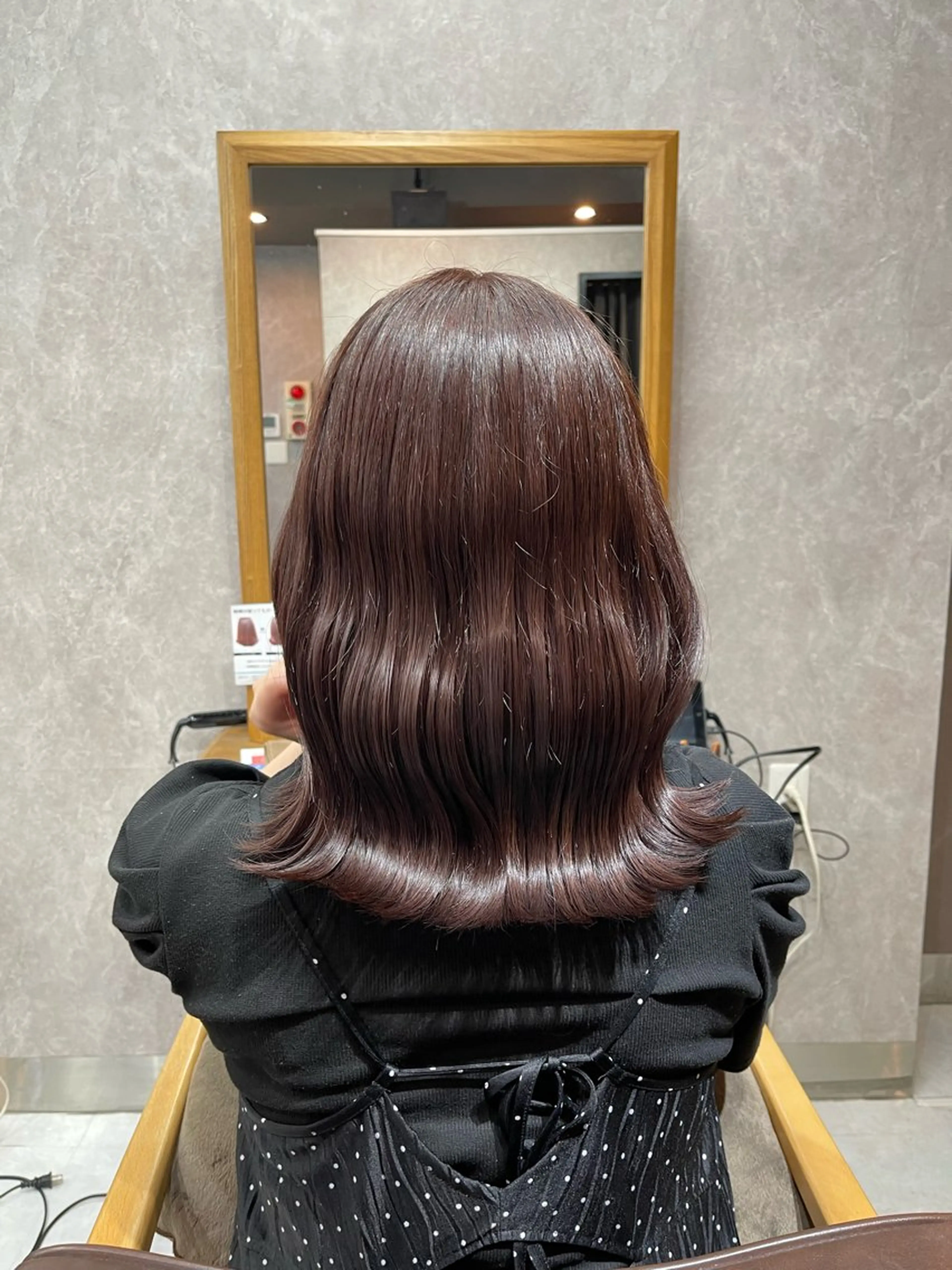 ミディアム レッドブラウン ヘアカラー Colore(コローレ)所属・顔タイプ/ダブルカラ ー/りりかのヘアスタイル