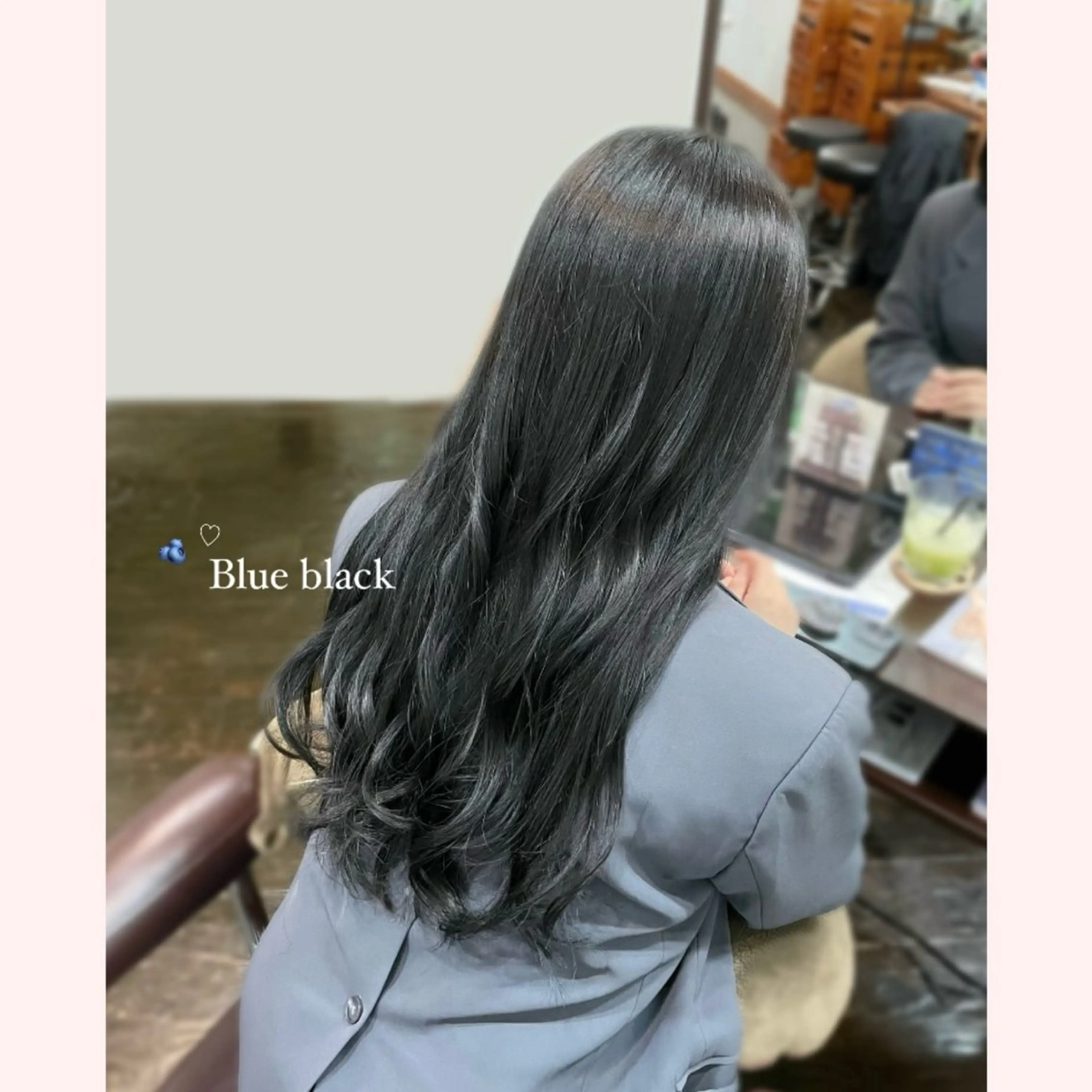 ロング カラー 黒髪 ブルーカラー ブルーブラック ヘアカラー nana ♡のヘアスタイル