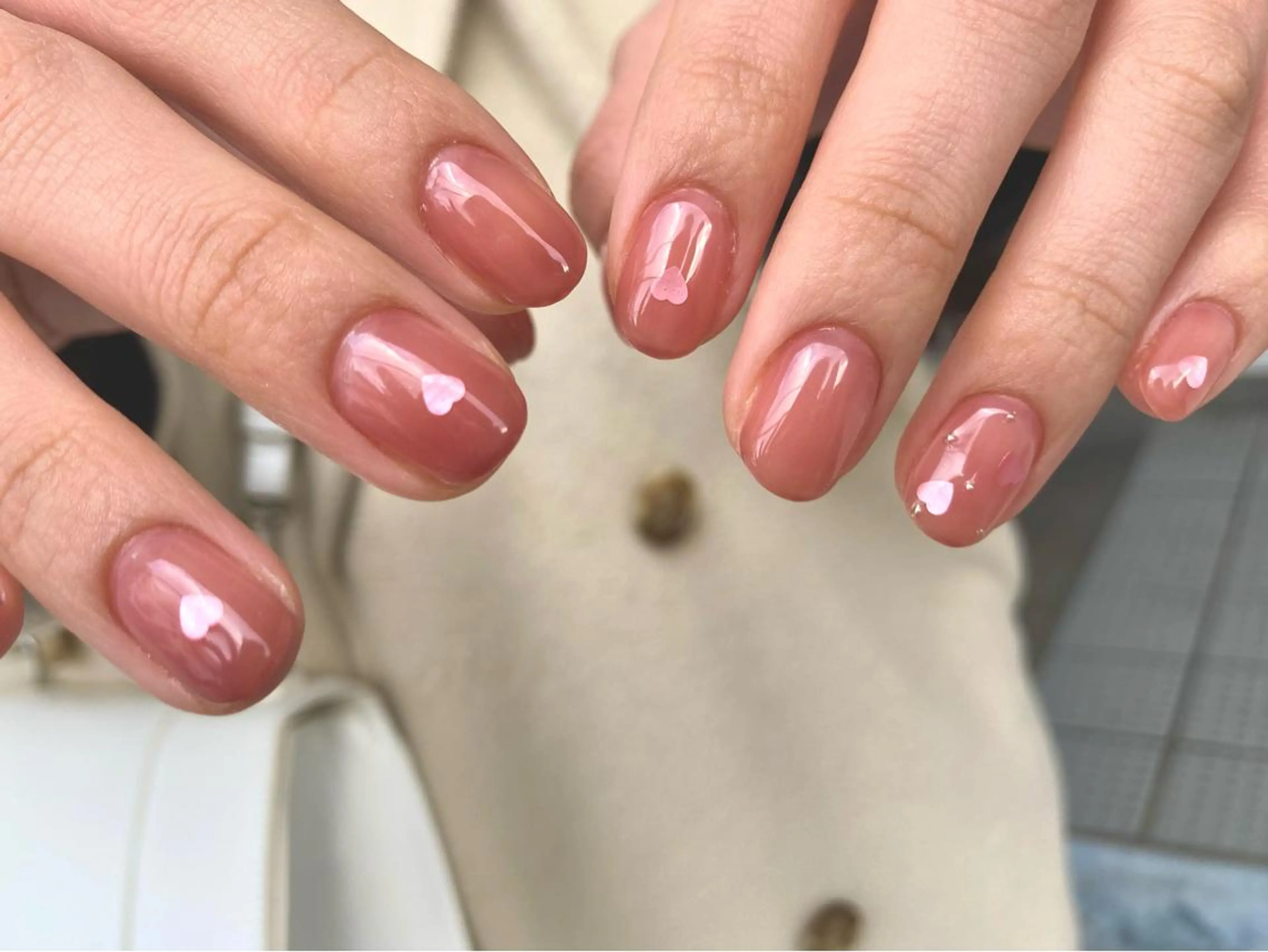 ネイル ハート ワンカラーネイル otsurunail (オツルネイル)のネイルデザイン