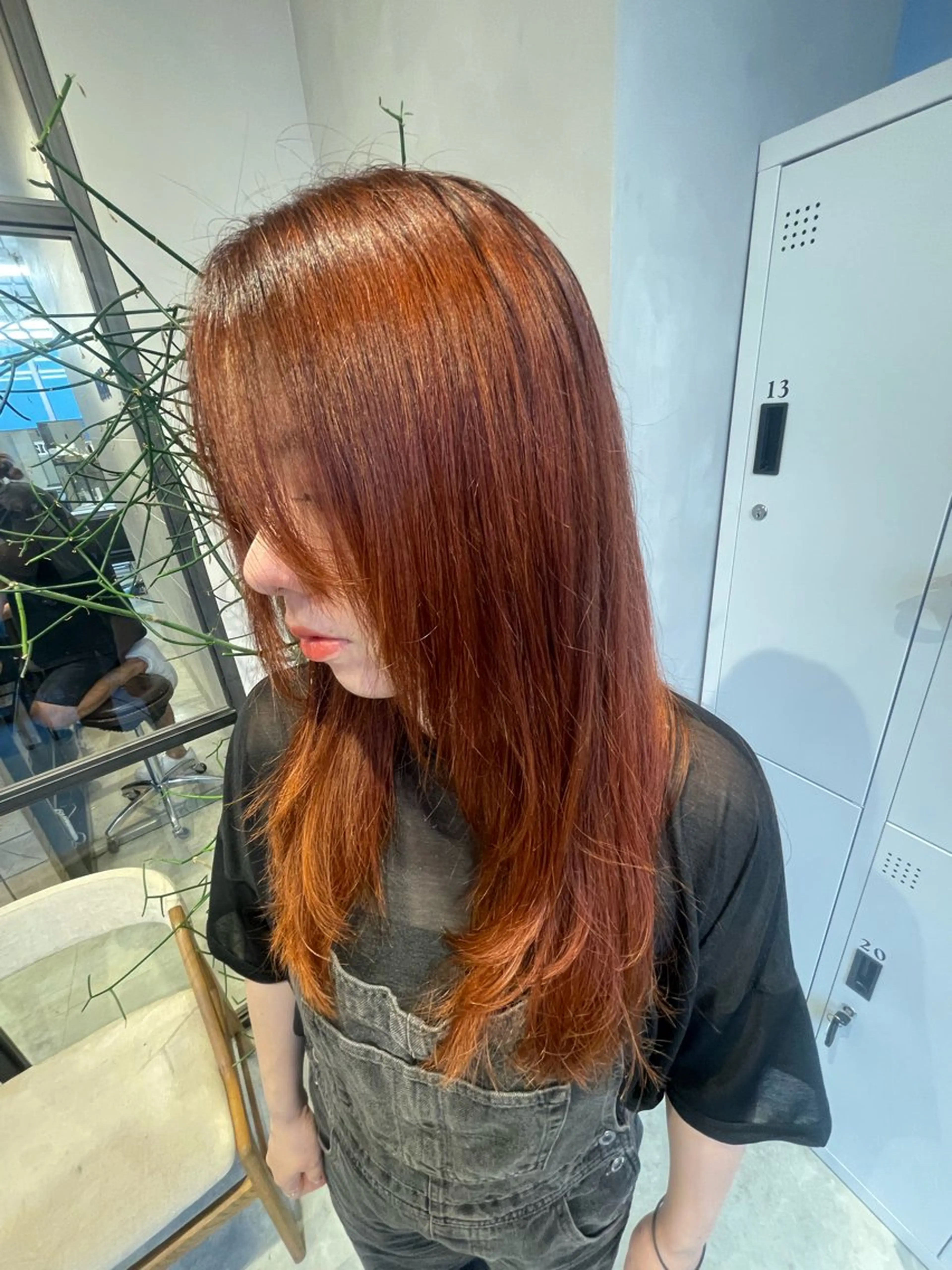 ロング カラー ブラウンカラー オレンジ オレンジブラウン ハイレイヤー レイヤーカット カット ヘアカラー トリートメント 透明感カラー✨艶髪 制作🌱山根あゆみのヘアスタイル