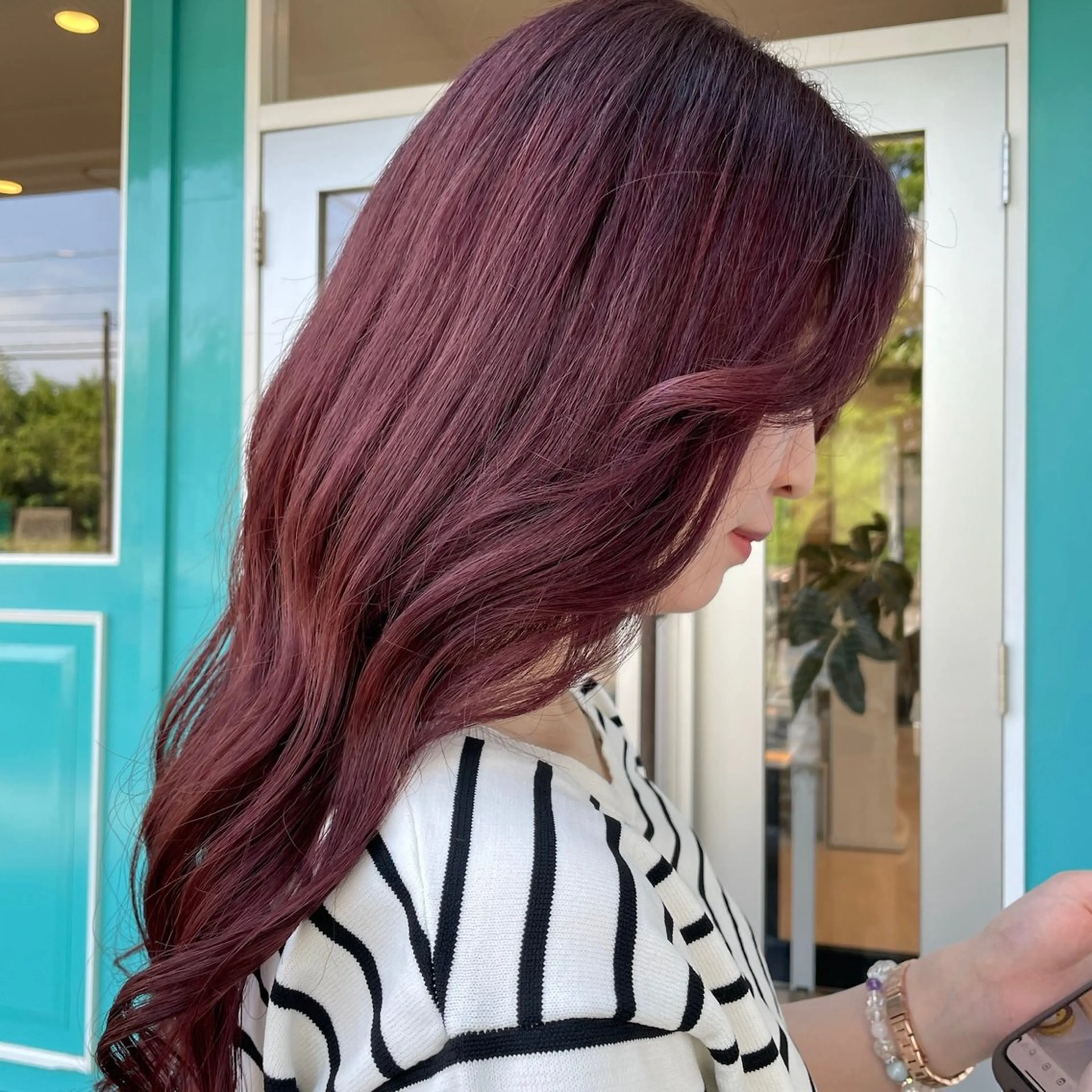 ミディアム カラー 鼎一真ハイトーン/ パーマ/何でも屋さんのヘアスタイル