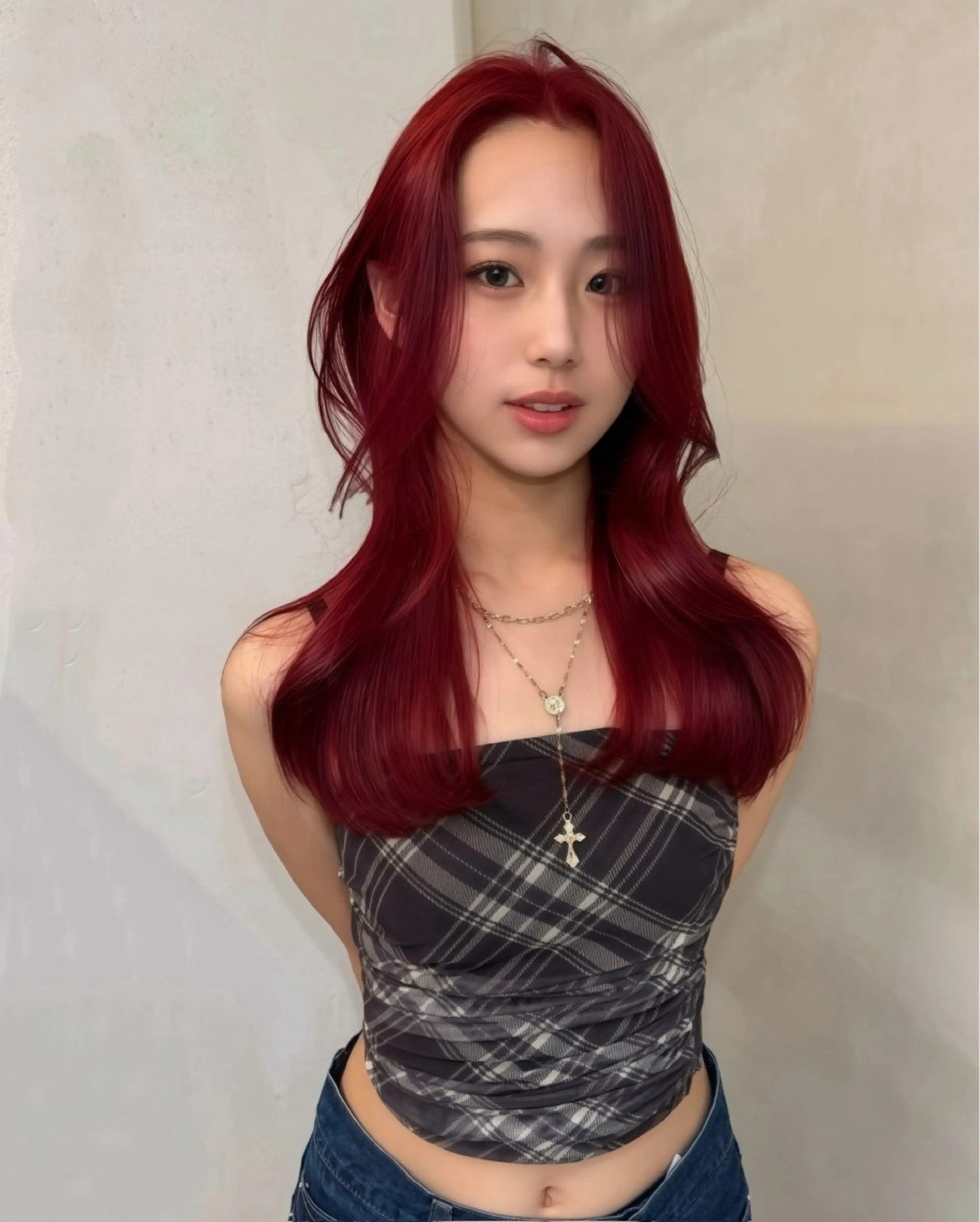 ロング カラー カット ヘアカラー トリートメント 韓国/レイヤー/ 透明感🩶ひかる🩶のヘアスタイル