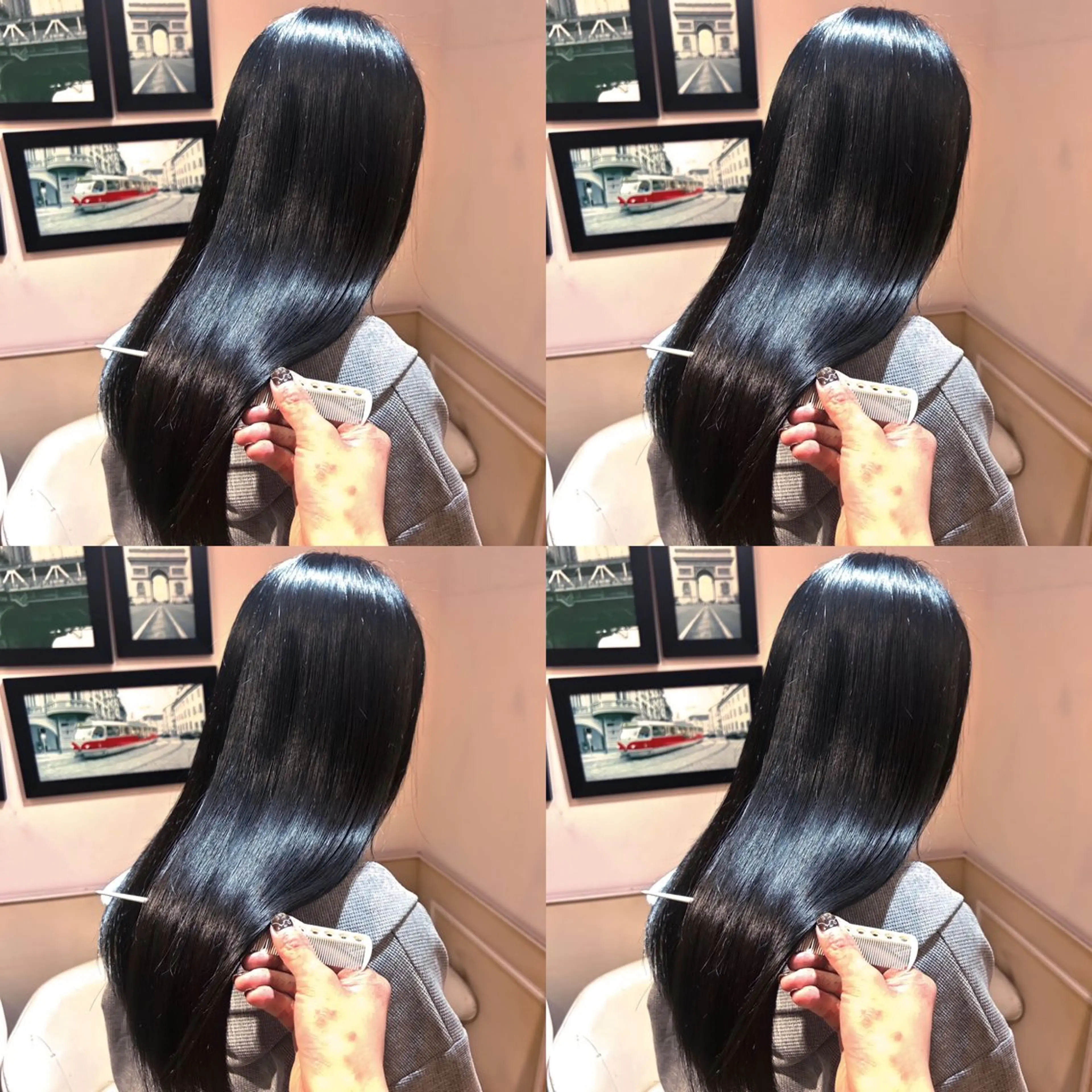 🟩カラー＋Aujua3stepトリートメント＋超音波アイロン（ロング料金なし）の写真